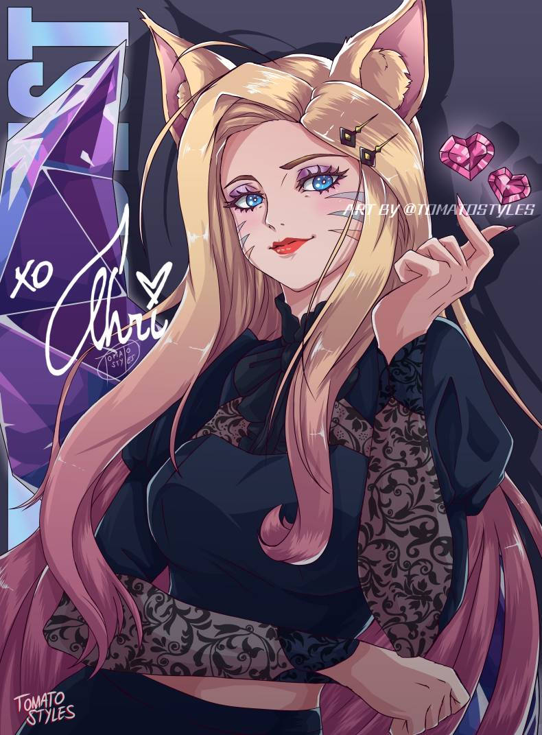 1girls ahri female female_focus female_only k/da_all_out_ahri league_of_legends riot_games tomatostyles