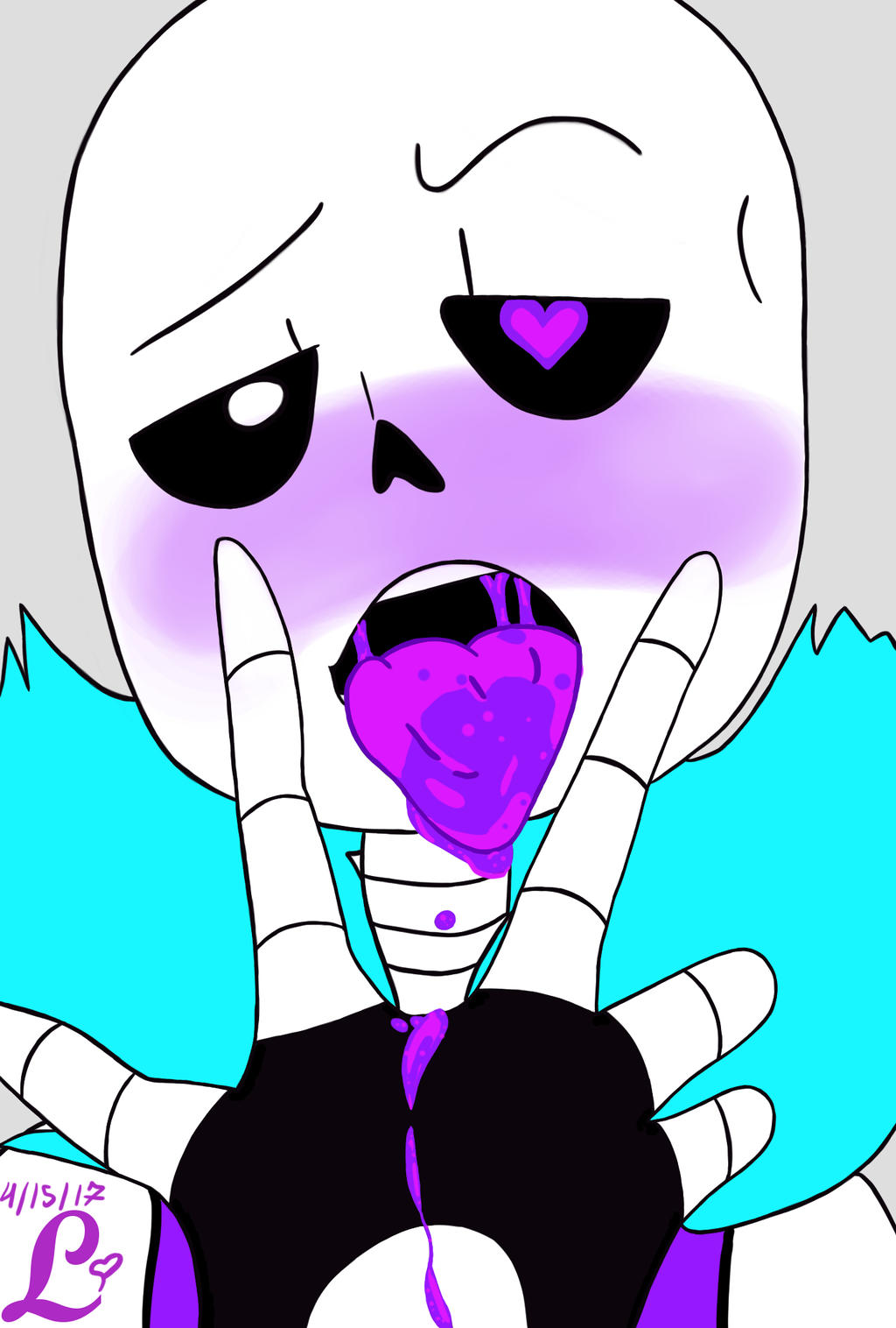 cum_in_mouth cum_on_tongue lheart-sinnerlust licking_fingers sans skeleton tagme underlust underlust_sans undertale