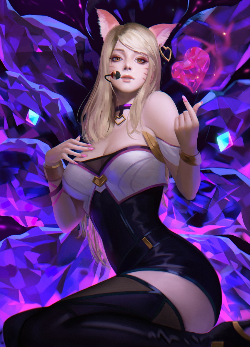 1girls ahri female female_focus female_only k/da_ahri k/da_series league_of_legends thaumazo