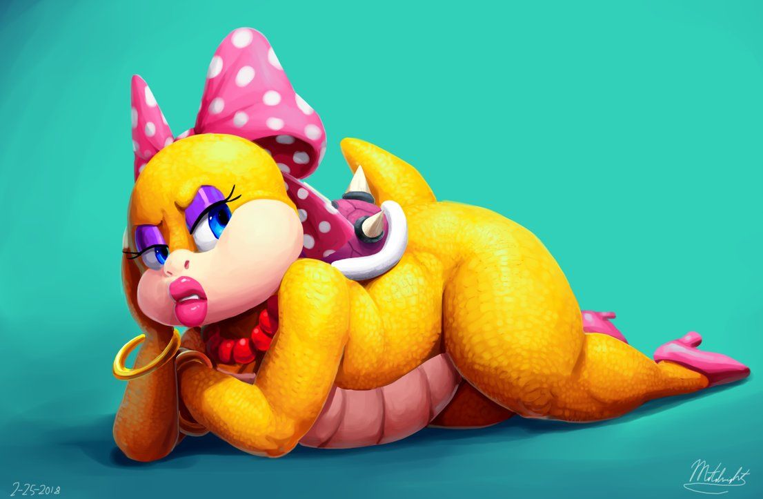 anthro big_lips bimbo bimbo_lips high_heels lipstick mario_(series) outta_sync pink_lips pink_lipstick puffy_lips shortstack tagme thick_lips wendy_o._koopa