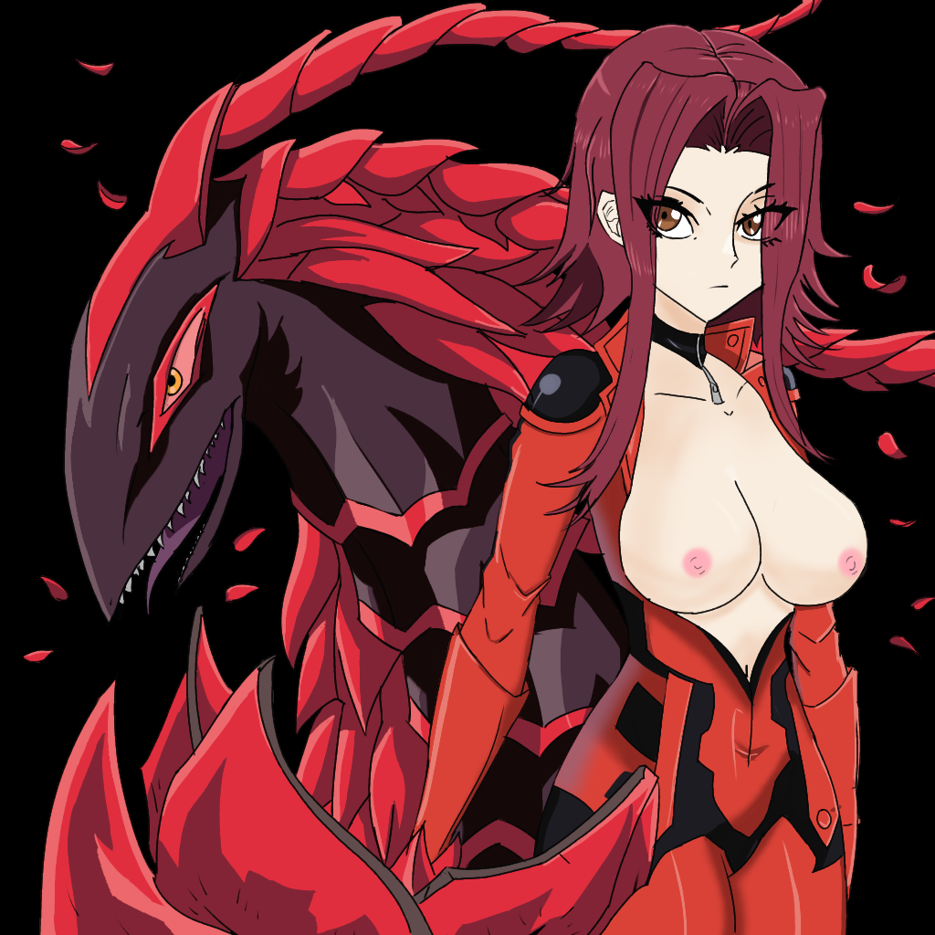 1girls akiza_izinski biker_clothes black_rose_dragon bodysuit breasts breasts_out brown_eyes dragon female female_focus izayoi_aki large_breasts long_hair long_sleeves looking_at_viewer necklace nipples open_bodysuit open_clothes purple_hair red_bodysuit red_hair thick_thighs thighs unzipped unzipped_bodysuit