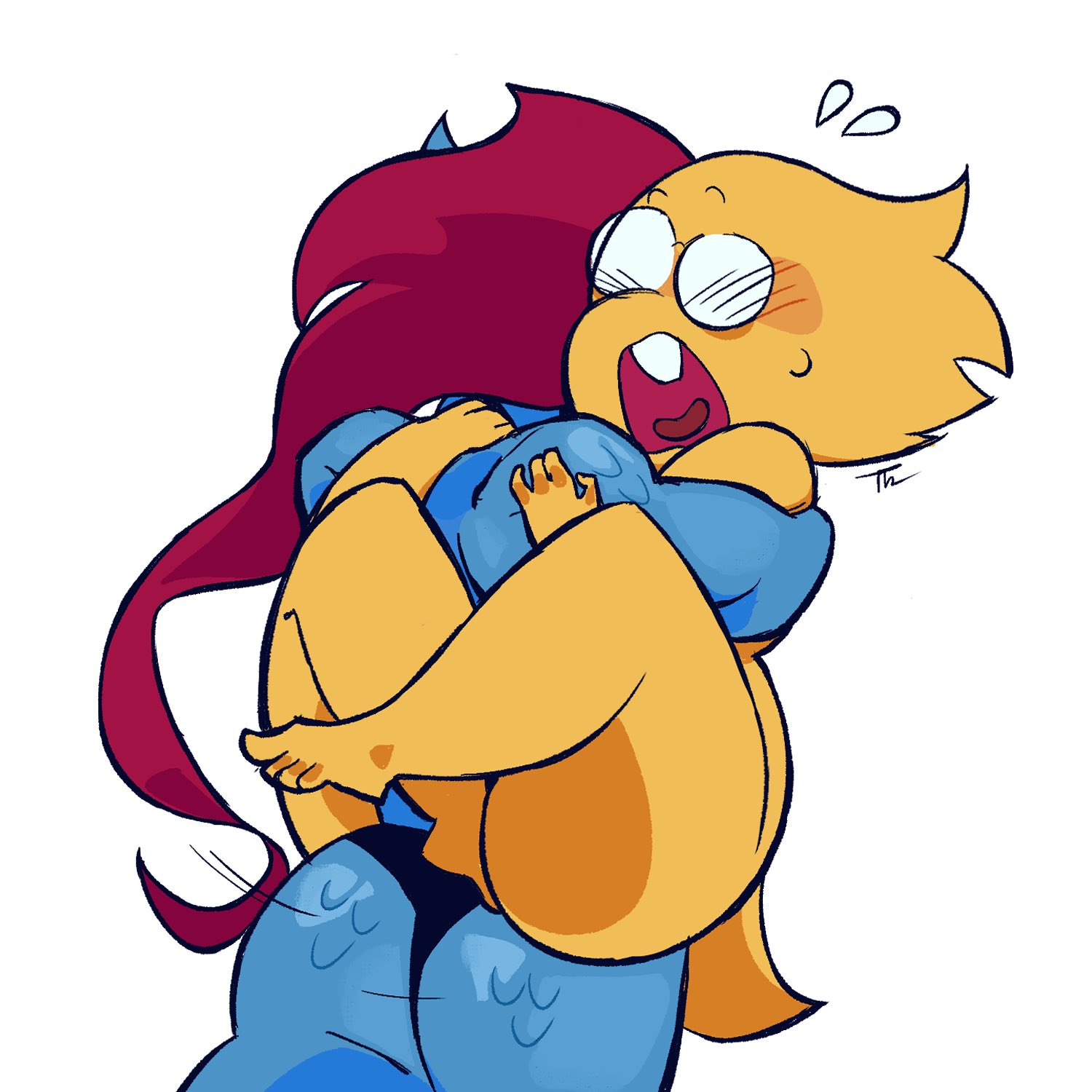 2girls, alphys, ass, female, naughtydimiletu, nude, tagme, undertale, undyne, yuri