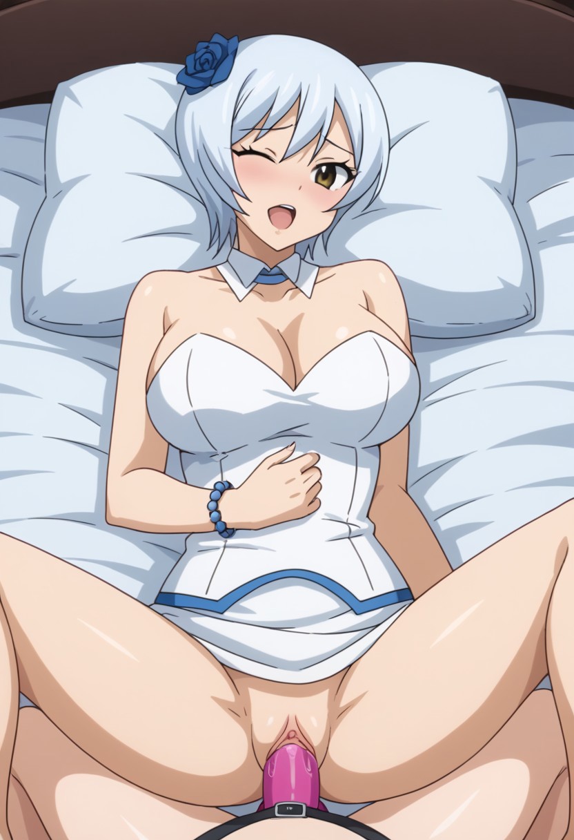 ai_generated fairy_tail missionary_position strap-on yukino_aguria yuri