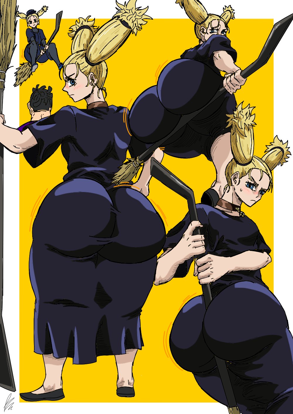 1girls aoi_todo ass ass_focus ass_in_dress bendraws between_ass between_buttocks big_ass big_butt black_dress blonde_hair blue_eyes blush blush_lines bottom_heavy broom bubble_ass bubble_butt curvaceous curvy curvy_female curvy_figure dress fat_ass female female_focus female_only hi_res high_resolution highres holding_object_between_buttocks jujutsu_kaisen large_ass light-skinned_female light_skin looking_back low-angle_view multiple_angles multiple_images nishimiya_momo object_between_ass simple_background solo solo_female solo_focus tagme thick_ass twintails viewed_from_below voluptuous voluptuous_female witch witch_broom