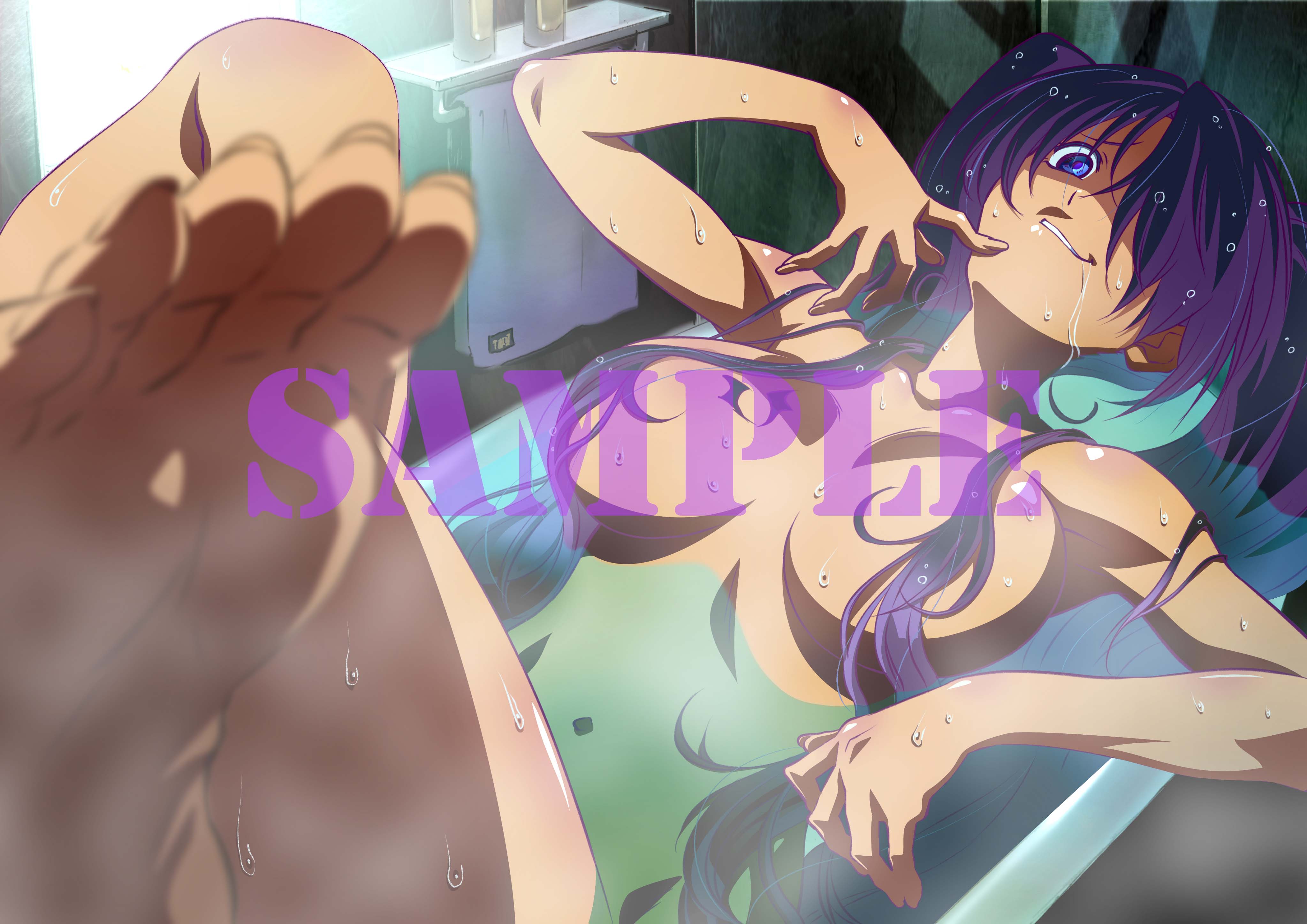 bathtub, covered nipples, dark skin, dark-skinned female, feet, female, heion sedai no idaten-tachi, miku (idaten), twintails