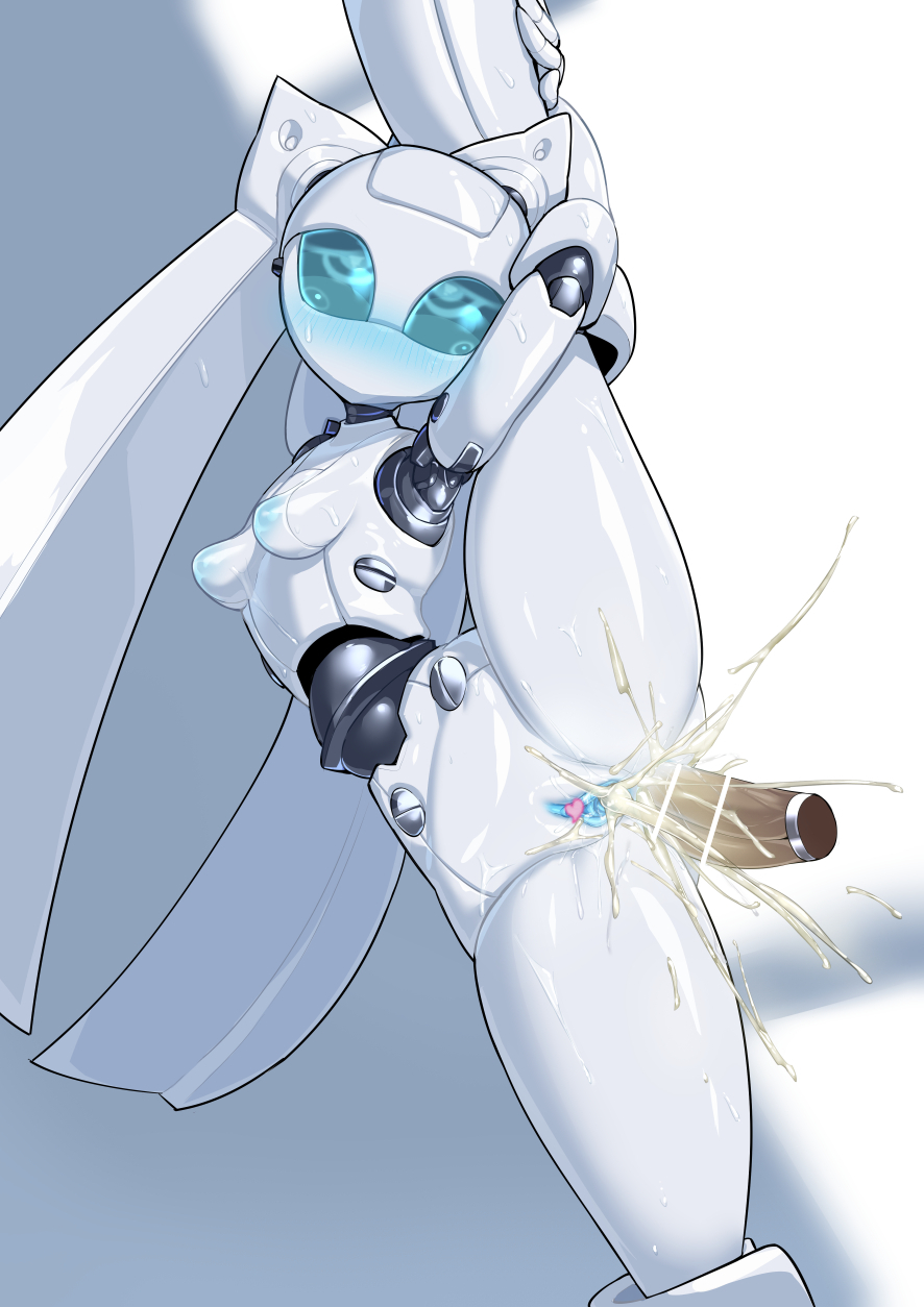 anal, anal penetration, anal sex, anus, blue eyes, blue nipples, blue pussy, blue vagina, boobs, breasts, censored, cum, cum in anus, cum inside, disney, disney channel, drossel von flugel, female, fireball (series), machine, male, nipples, open legs, penetration, penis, pochincoff, pussy, robot, robot girl, small breasts, spread legs, thick thighs, tits, vagina, white background, white body