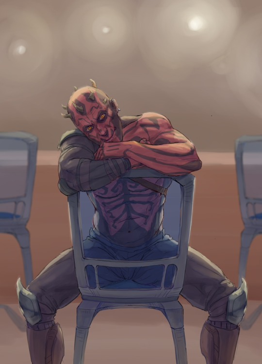 1boy alien background boots chair cute darth_maul footwear happy horn horns humanoid knee_pads legwear looking_at_viewer male male_only maravoev navel on_chair pants red_skin science_fiction shirtless shoes sith smile solo solo_male spread_legs star_wars tattoo tattoos topless_male yellow_eyes zabrak