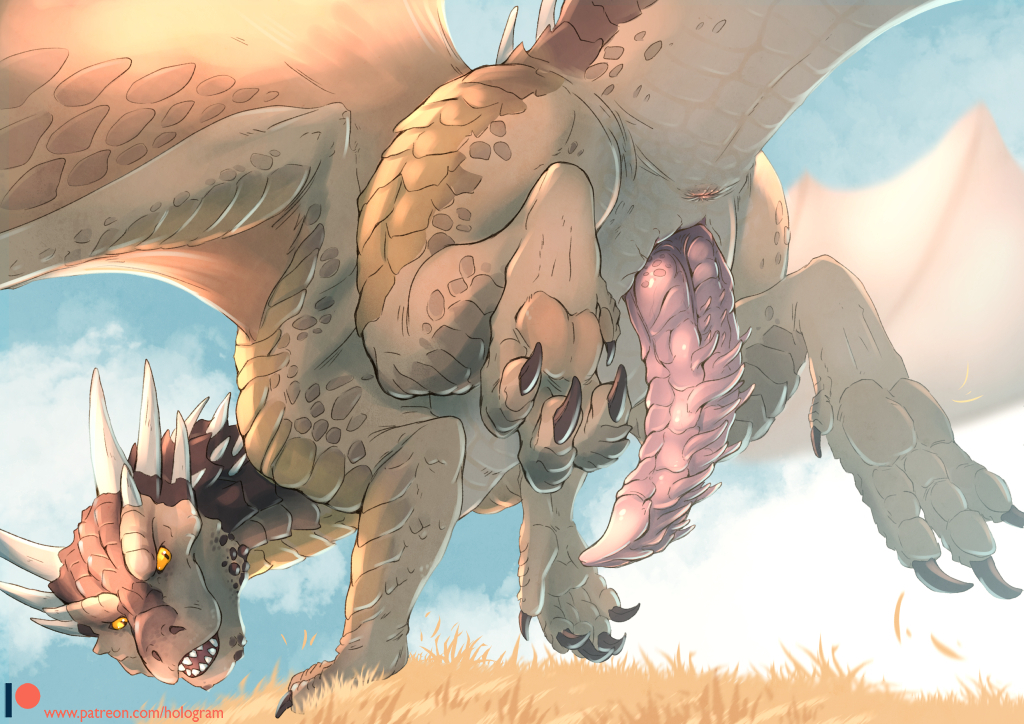 draco_(dragonheart) dragon dragonheart erection feral genital_slit hologram_(artist) male penis scalie western_dragon