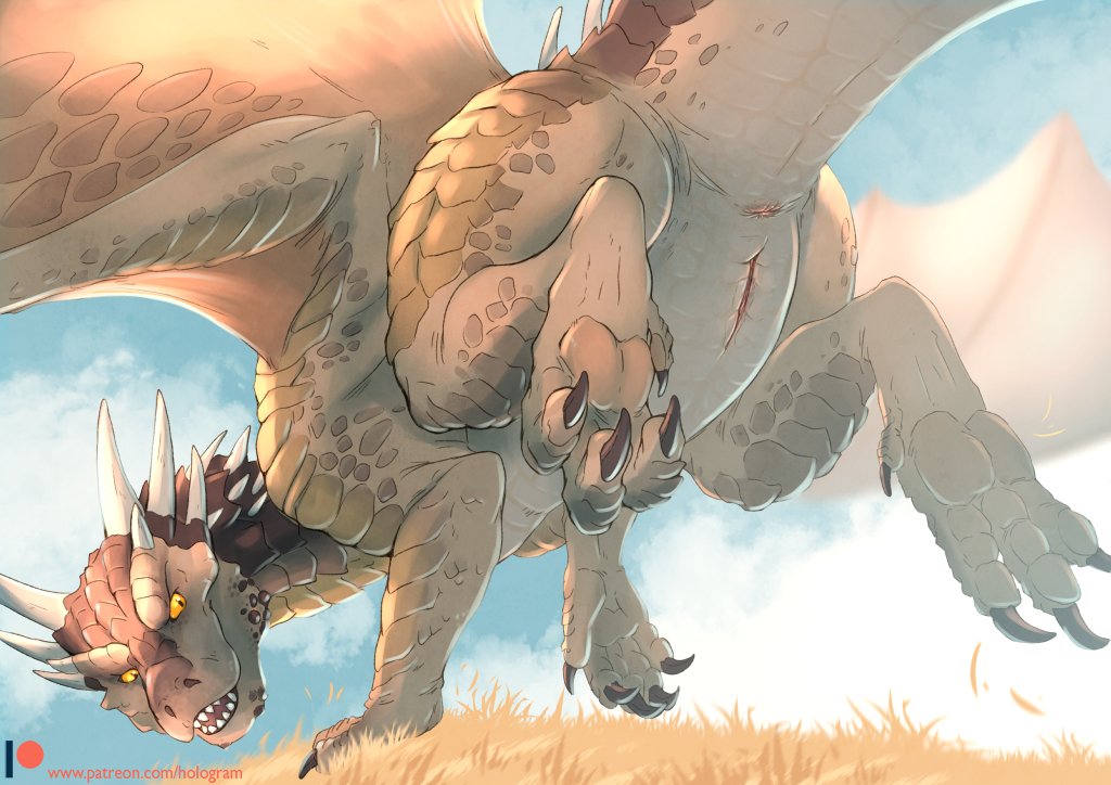 draco_(dragonheart) dragon dragonheart feral genital_slit hologram_(artist) male scalie western_dragon