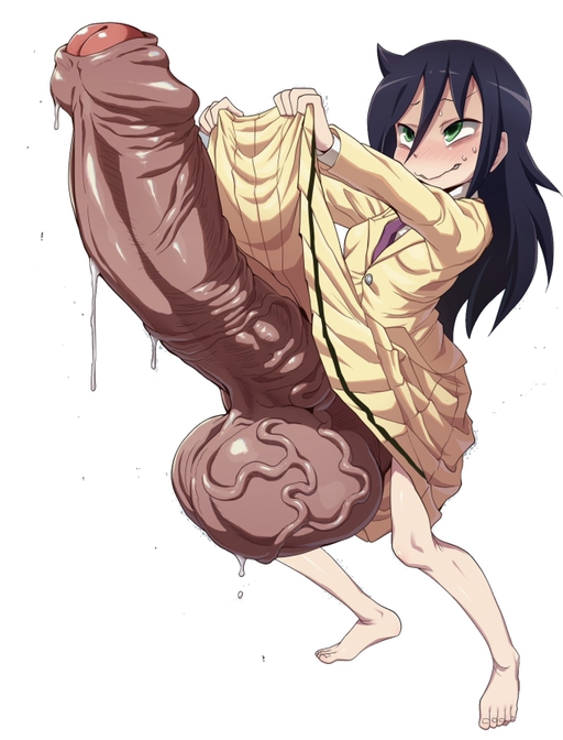 1futa balls big_balls big_penis black_hair clothed clothing erection foreskin futa_only futanari green_eyes huge_balls huge_cock human hyper kuroki_tomoko light-skinned_futanari light_skin long_foreskin mostly_clothed pale_skin partially_retracted_foreskin penis presenting radiohead small_but_hung solo solo_futa standing uncut veiny_balls veiny_penis watashi_ga_motenai_no_wa_dou_kangaetemo_omaera_ga_warui!