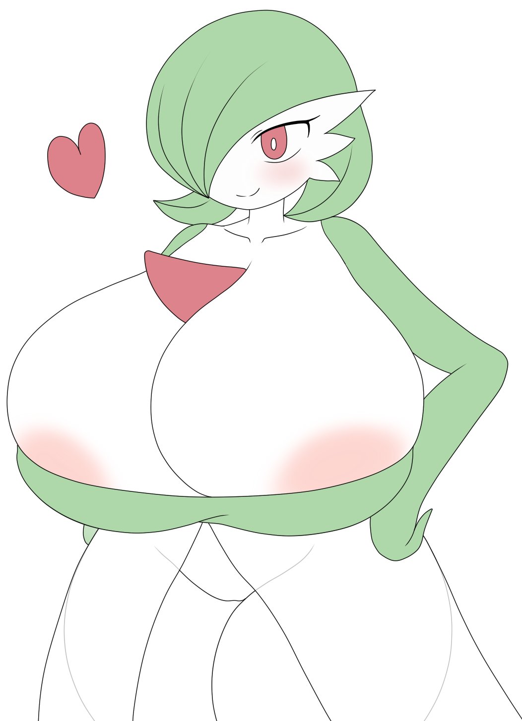 anthro areolae big_breasts borscht breasts gardevoir heart pokémon_(species) pokemon pokemon_(species) red_eyes tagme