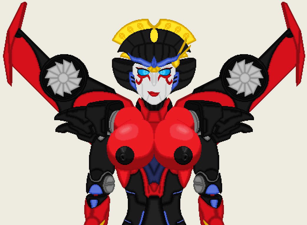 1girls alien alien_girl big_breasts black_nipples blue_eyes breasts busty female female_only looking_at_viewer machine nipples nobleseven20 red_breasts red_lips red_lipstick robot robot_girl simple_background solo transformers transformers_robots_in_disguise_(2015) windblade wings