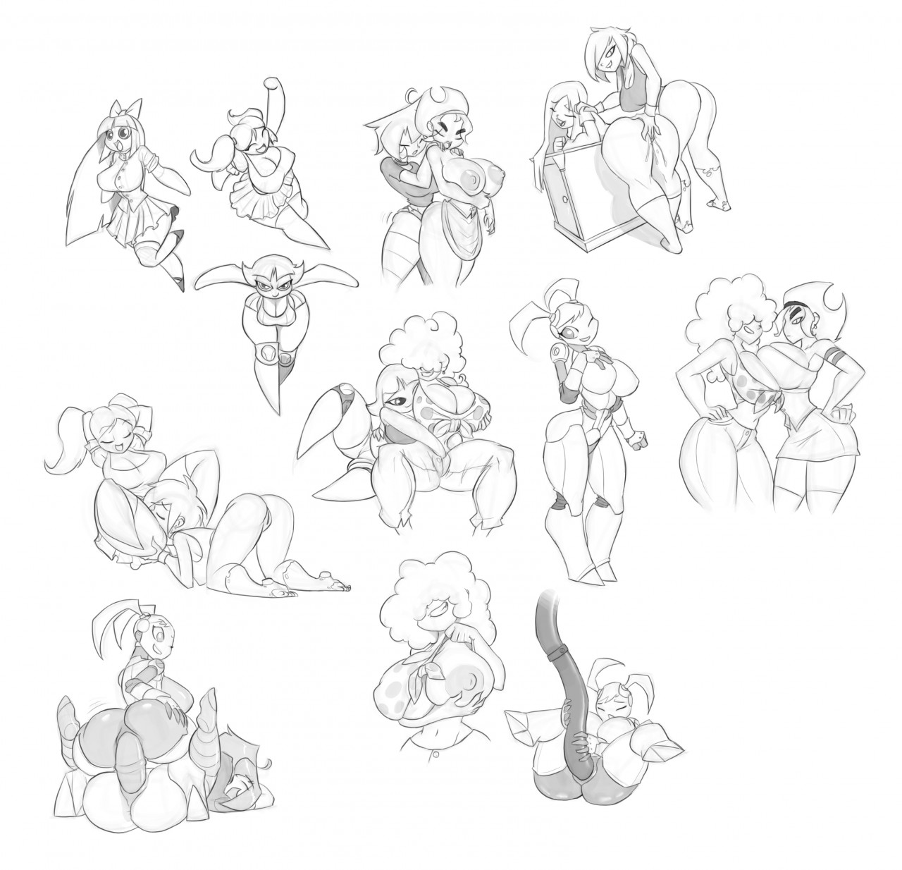 aged up, bigdad, blossom (powerpuff girls), breasts, bubbles (powerpuff girls), buttercup (powerpuff girls), cartoon network, character request, cleavage, clothing, copyright request, crossover, dildo, ed edd n eddy, female, female only, gaz membrane, goth, human, invader zim, jenny wakeman, kanker sisters, lee kanker, mandy (billy and mandy), marie kanker, may kanker, my life as a teenage robot, nickelodeon, nicktoons, nipples, pale skin, powerpuff girls, sketch, source request, the grim adventures of billy and mandy, thicc gaz, thick thighs, thighs, toonami, white background, xj-9, year request, yuri