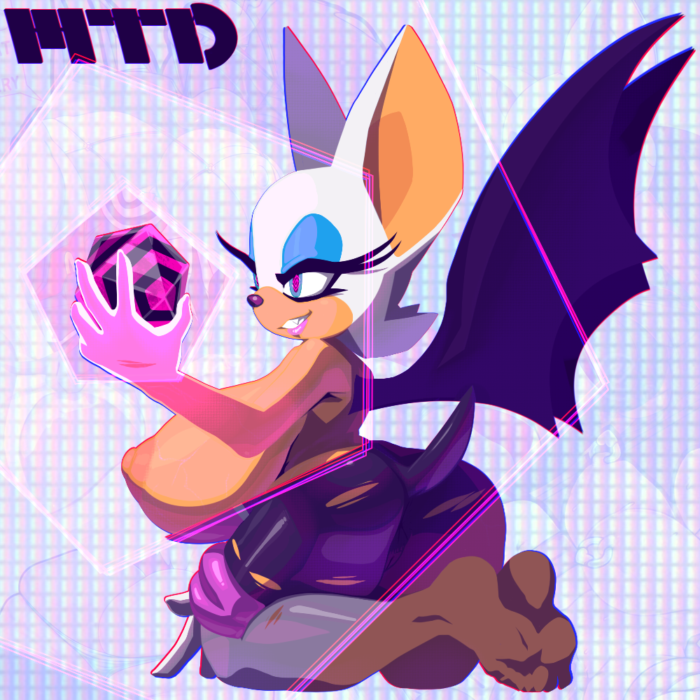 1girls ass bat_wings big_breasts breasts female female_only gem huge_breasts marthedog nipples partially_clothed phantom_ruby pussy reality_warping rouge_the_bat sagging_breasts sega shortstack solo sonic_(series)