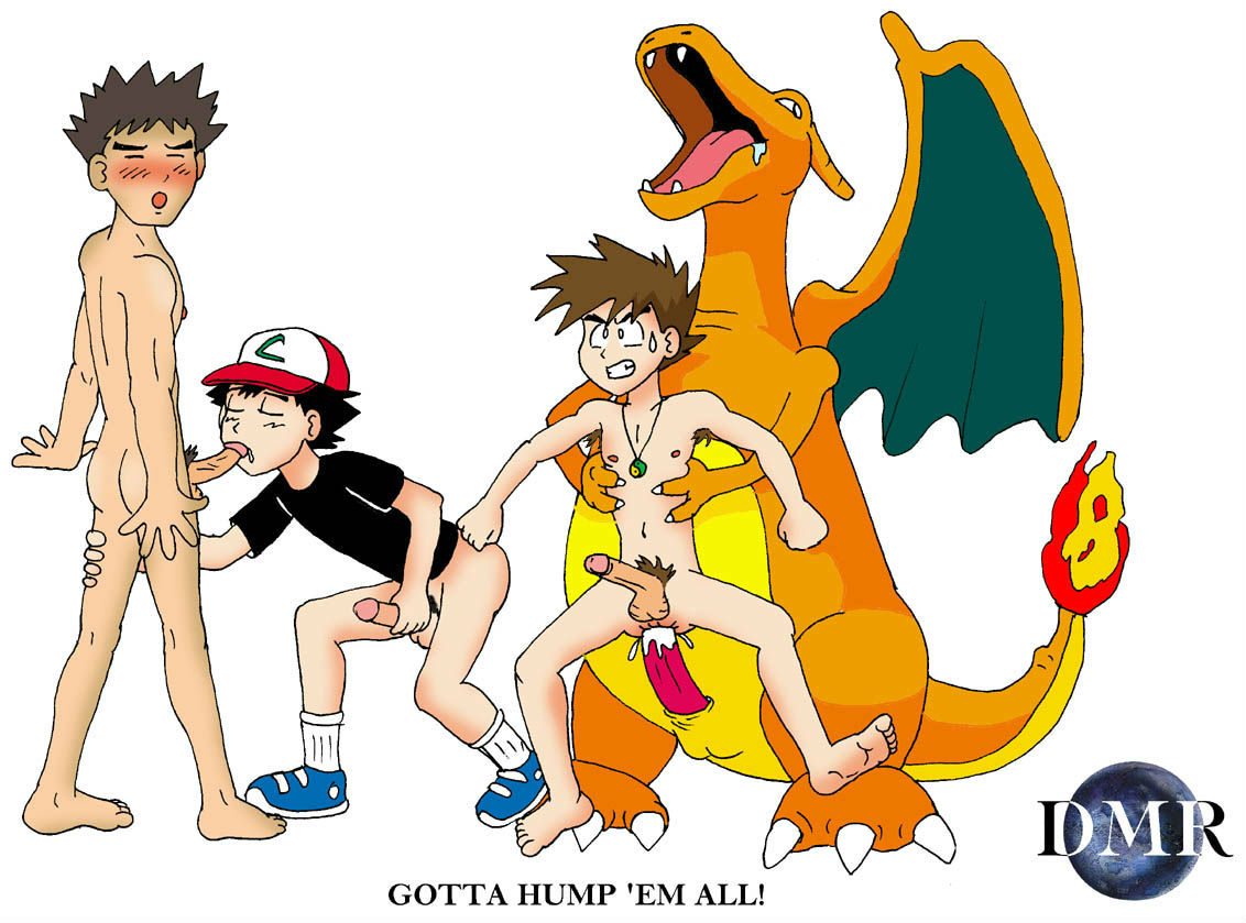 4boys anal armpit_hair ash_ketchum brock_(pokemon) charizard dmr dmr_(artist) gary_oak gay human interspecies male male/male male_only nintendo penis pokemon pokemon_(species) pokephilia puberty pubic_hair satoshi_(pokemon) yaoi