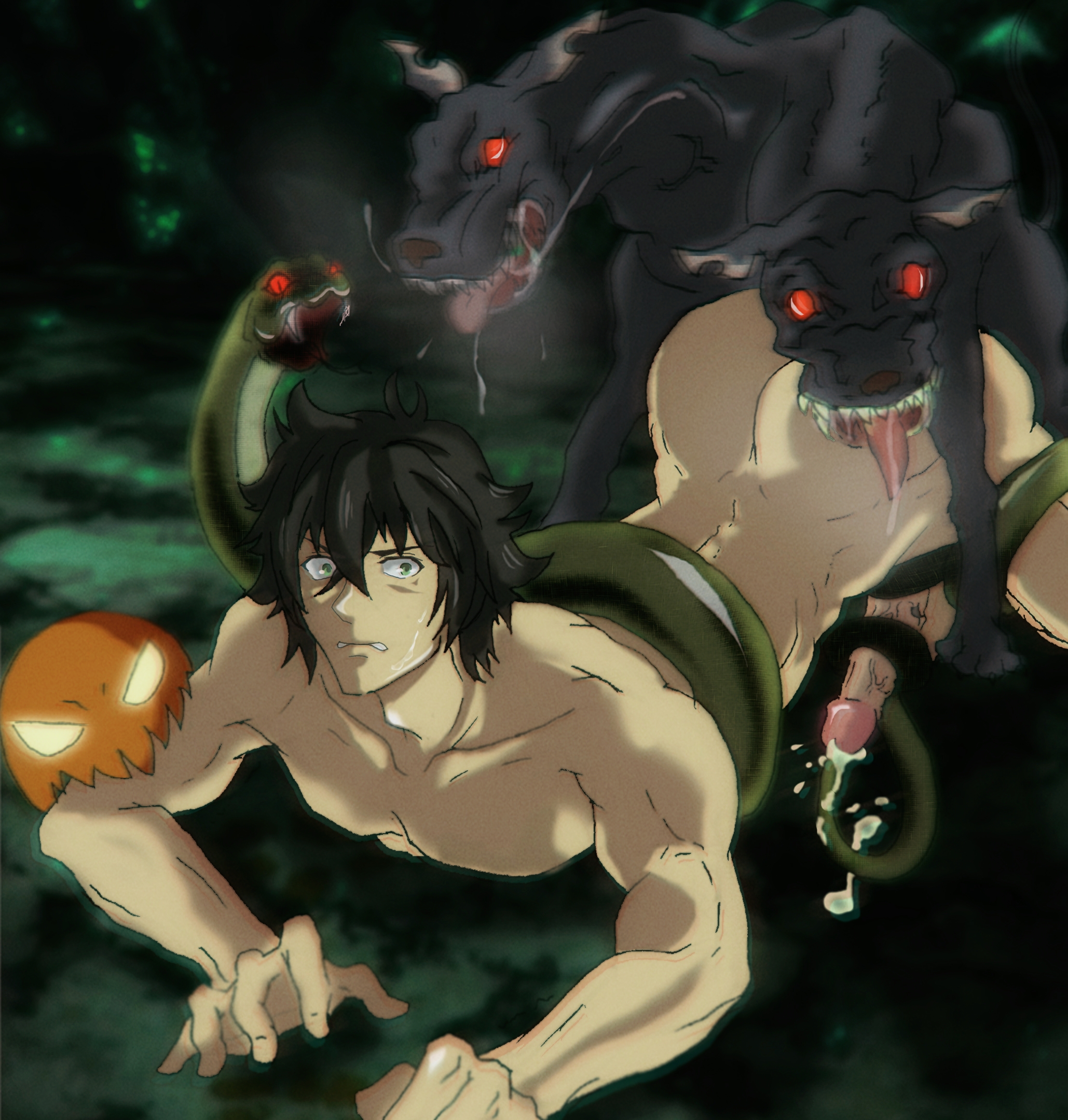 iwatani naofumi, male, male only, male rape victim, male urethral insertion, monster, penile penetration, penile urethral insertion, penis, snake, tate no yuusha no nariagari, tentacle, tentacle in penis, tentacle on male, urethral, urethral insertion, yaoi