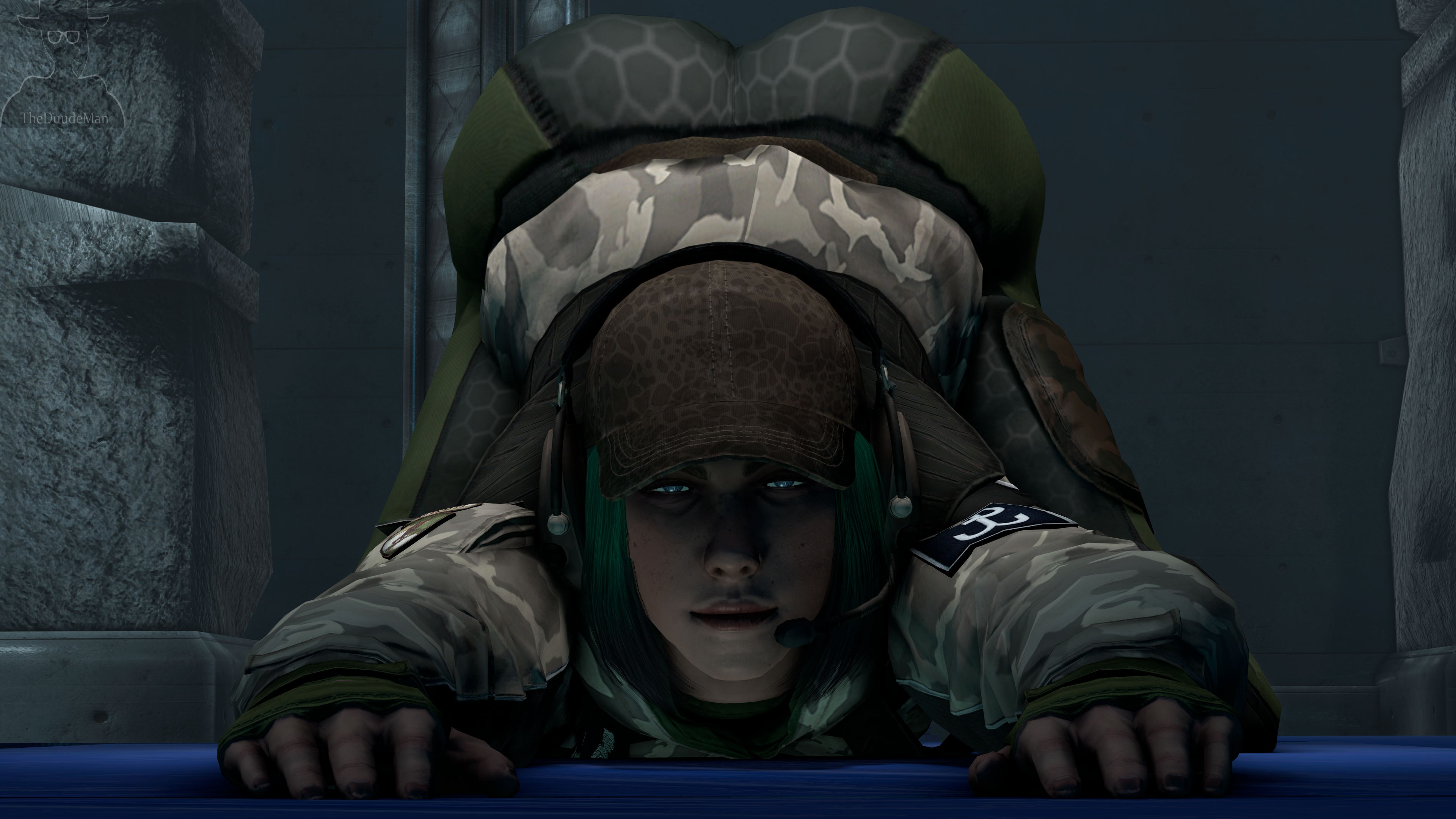1girls, 3d, ass, ass expansion, ass focus, ass up, big ass, butt focus, camouflage, clothed, ela (rainbow six), eye contact, face down ass up, fat ass, fat butt, female, fully clothed, green hair, hat, huge ass, looking at viewer, pov, rainbow six, rainbow six siege, round ass, sfm, solo, source filmmaker, stretching, theduudeman, thick, tight clothing, tight pants, yoga pants