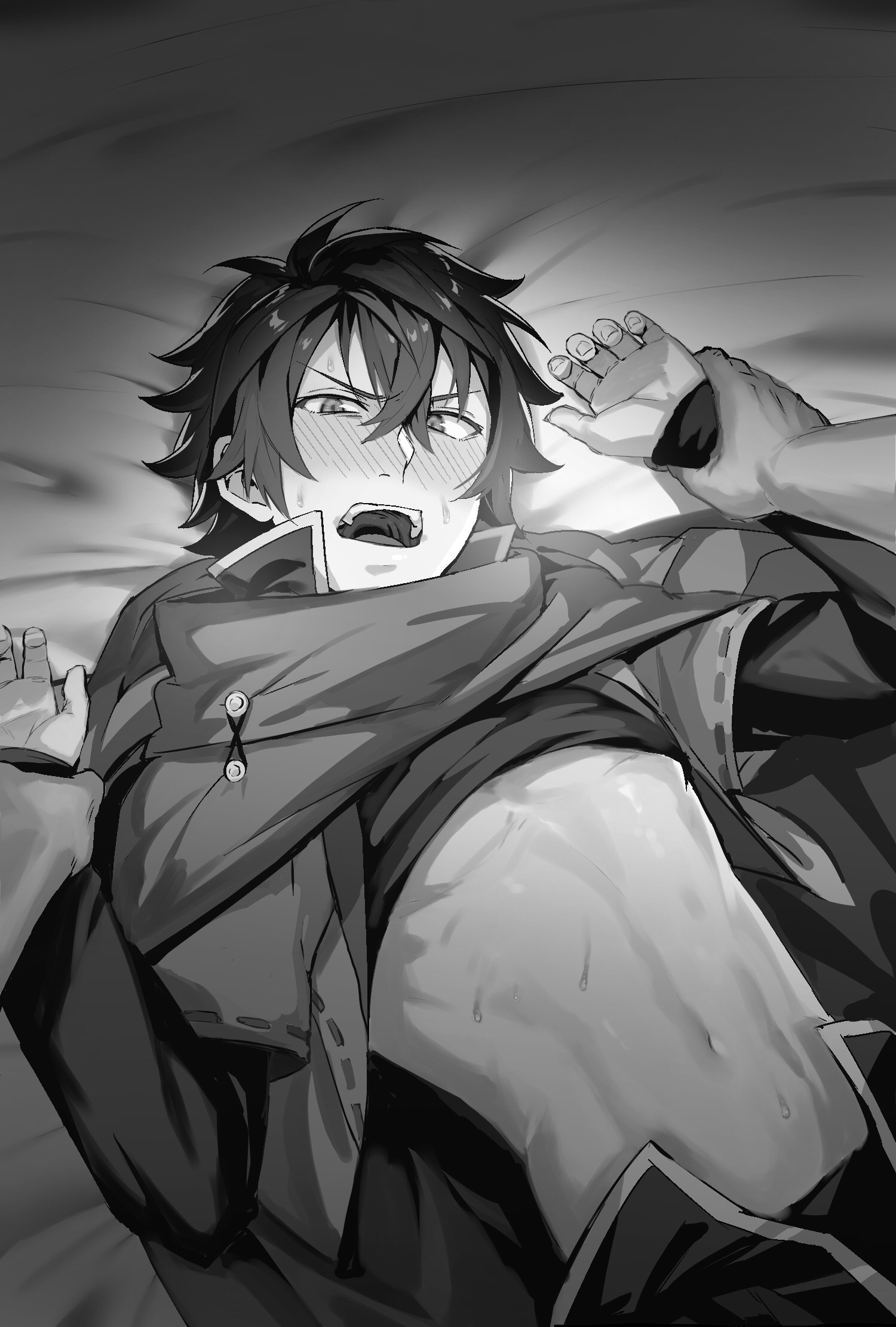 blush, boy rape, cape, iwatani naofumi, male, male only, male rape victim, restrained, tate no yuusha no nariagari, yaoi