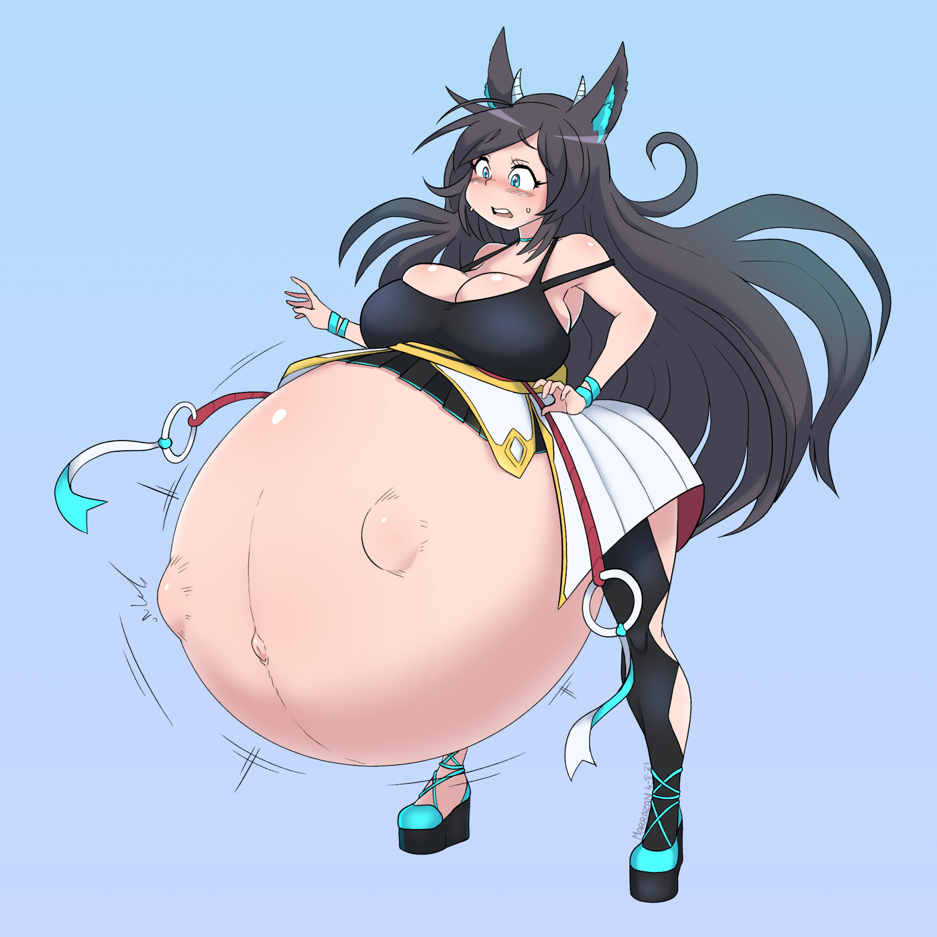 1girls, big breasts, breasts, cleavage, female, female only, fetal movement, huge belly, hyper belly, hyper pregnancy, large breasts, marrazan, pregnant, ready to pop, solo