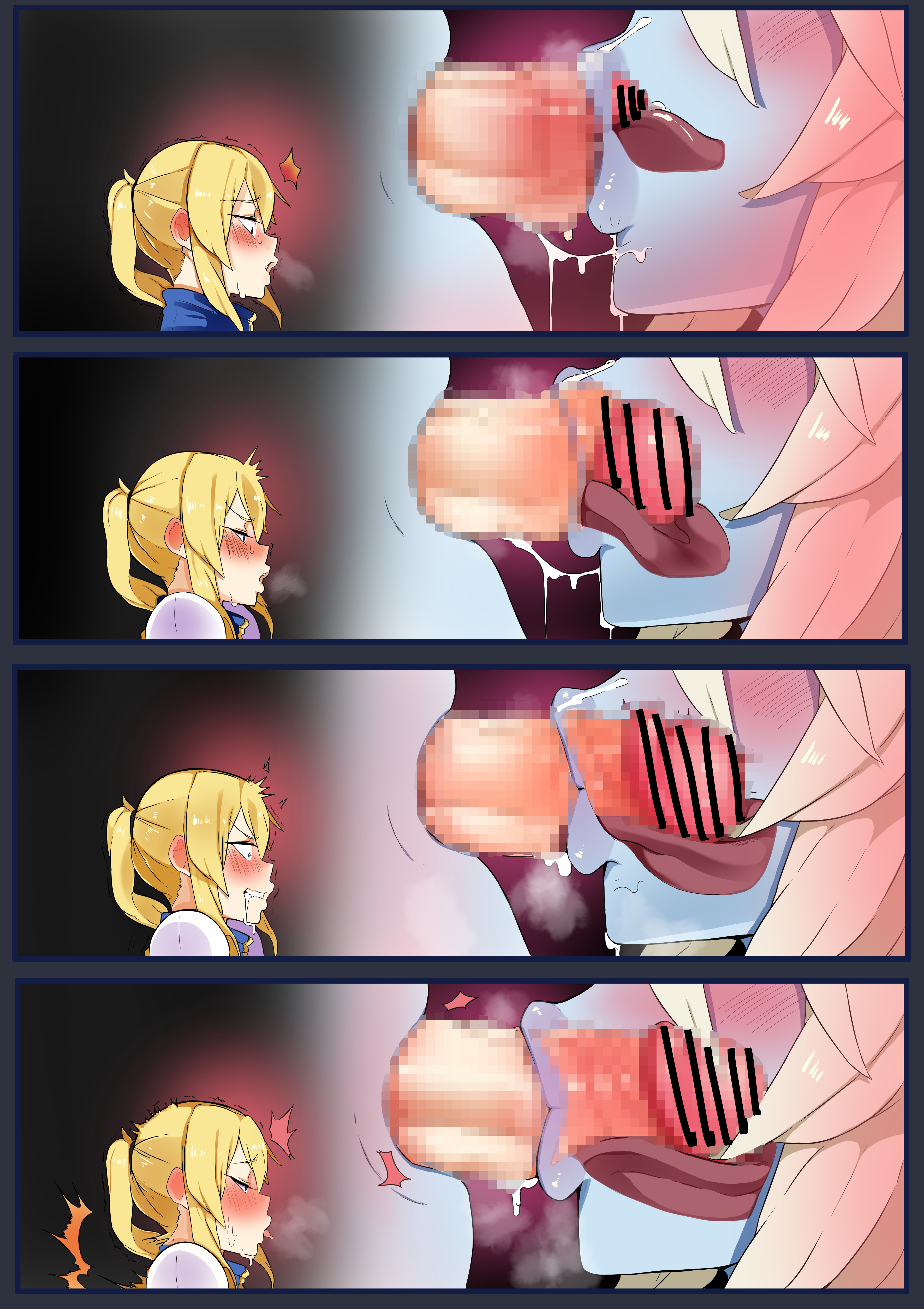 3000 krw, ahe gao, blonde hair, drooling, fellatio, tongue, wwwazxc, x-ray
