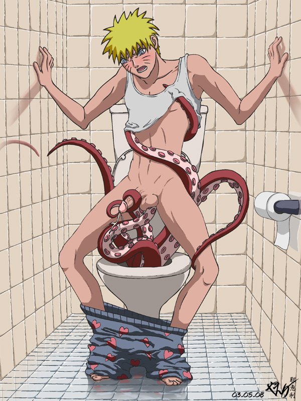 1boy abs anal anal_penetration anal_sex balls bathroom big_balls blonde_hair blue_eyes blush cephalopod cum cum_drip cum_on_tentacle cum_string cumshot flaccid full_body hands_on_wall human light-skinned_male light_skin male male_only male_penetrated male_urethral_insertion naruto naruto_(series) naruto_uzumaki navel nipple_tweak nipples octopus open_legs open_mouth pants pants_around_ankles pants_down partially_clothed penis semi-erect shirt shirt_up shocked skinny solo solo_male standing tank_top tank_top_lift tentacle tentacle_around_penis tentacle_around_waist tentacle_on_male tentacle_penetration tentacle_sex tentaclejob tentacles tentacles_in_anus tentacles_on_male tentacles_under_clothes toilet toilet_masturbation toilet_paper twink urethral_insertion urethral_penetration veiny_penis yael_(artist)