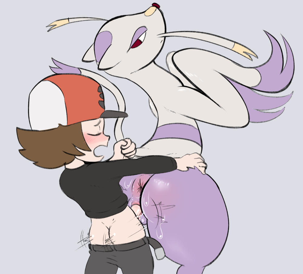 alternate costume, anthro, anthro penetrated, anus, ass, bent arm, big ass, big butt, blush, bodily fluids, bodyguard position, bored, closed eyes, clothed, clothing, dizzytizzy, duo, female, female on human, female penetrated, from behind position, genital fluids, hand on hip, hilbert (pokemon), human, human on anthro, human penetrating, human penetrating anthro, interspecies, larger anthro, larger female, larger penetrated, looking at another, looking at partner, looking back, looking pleasured, male, male on anthro, male penetrating, male penetrating anthro, male penetrating female, male/female, mammal, mienshao, motion lines, mustela, mustelid, musteline, narrowed eyes, nintendo, open mouth, pants down, partially clothed, penetration, penile, penile penetration, penis, penis in pussy, pokémon (species), pokemon, pokemon (species), pokephilia, pussy, pussy juice, serious, sex, simple background, size difference, smaller human, smaller male, standing, standing sex, stoat, sweat, tail grab, true musteline, vaginal penetration, video games