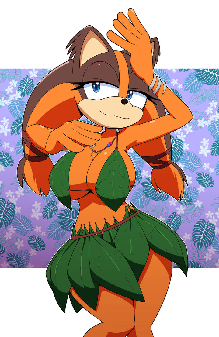 big_ass big_breasts big_butt breasts cleavage female female_focus female_only kojiro-brushard leaf_bra leaf_skirt sega sonic_(series) sonic_boom sticks_the_badger sticks_the_jungle_badger sticks_the_tejon wide_hips