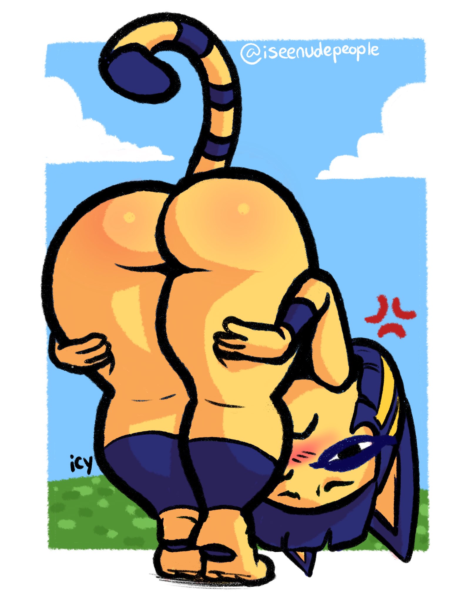 1girls, animal crossing, ankha, anthro, ass, big ass, female, female only, furry, iseenudepeople, nintendo, presenting, presenting hindquarters, solo