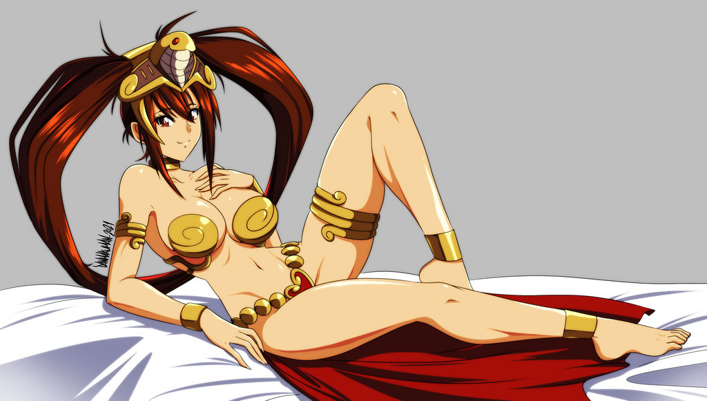 1girls anklet armlet belly_dancer belly_dancer_outfit bracelet brown_eyes brown_hair dancer dancer_outfit danmakuman female female_only femsub guilty_gear harem_girl harem_outfit headdress kuradoberi_jam large_breasts loincloth shantae slave slave_collar slave_outfit slavegirl smooth_skin solo submissive_female thighlet twintails voluptuous