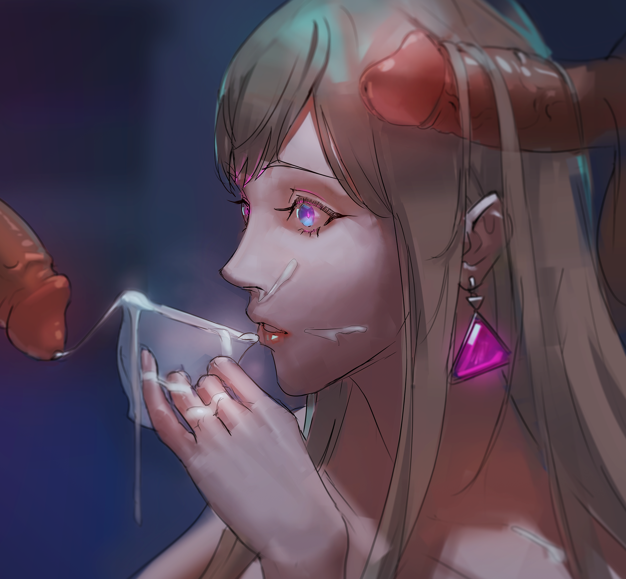 artist request, cumshot, cup, female, gigi andalusia, gundam, gundam hathaway's flash
