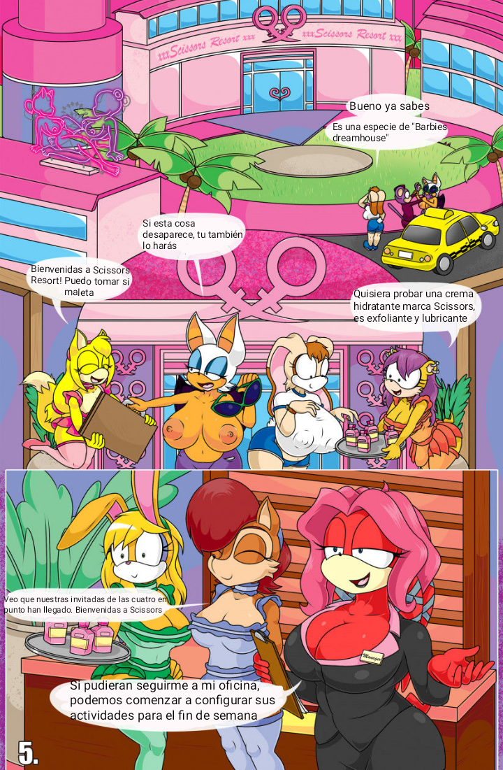 absurd anthro archie_comics breasts bunnie_rabbot clothed clothing comic commercial female fit genitals group hi_res lien-da maid mina_mongoose neon public pussy resort rouge_the_bat sally_acorn sign slightly_chubby sonic_(series) sonic_boom sonic_the_hedgehog_(archie) sonic_the_hedgehog_(comics) sonic_the_hedgehog_(series) spanish_text taxicab text tight tinydevilhorns topless transportation uniform vanilla_the_rabbit vehicle vehicle_for_hire zooey_the_fox