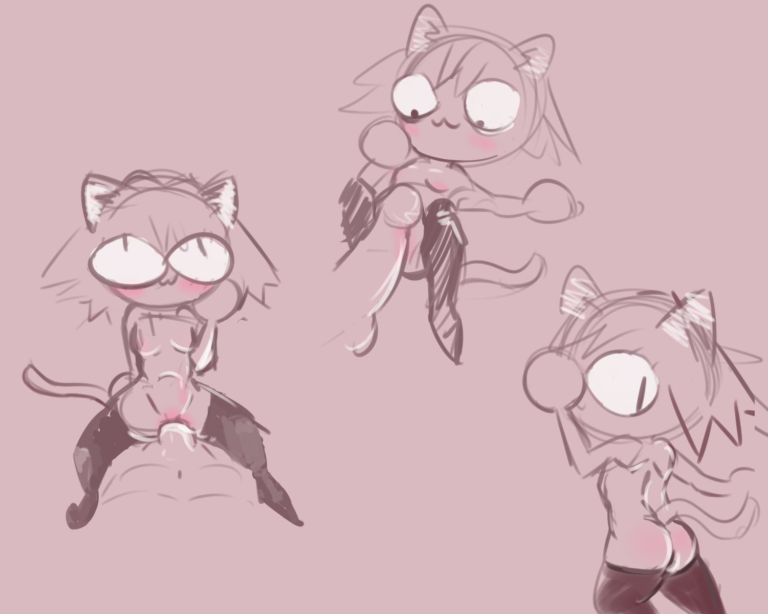 :3, 1boy, 1girls, 2020, 2d, anthro, anthro female, anthro penetrated, ass, big penis, blush, breasts, cat ears, cat girl, cat tail, catgirl, cum, disembodied penis, felid humanoid, feline, feline humanoid, female, female penetrated, hetero, looking at partner, looking back, looking down, looking up, male, male penetrating, male penetrating anthro, male penetrating female, male/female, melty blood, mob face, mondo cool, monster girl, neco-arc, penetration, penis, pussy, sex, simple, simple background, small breasts, stockings, straight, tsukihime, type-moon, unseen male face, vagina, vaginal penetration, vaginal sex