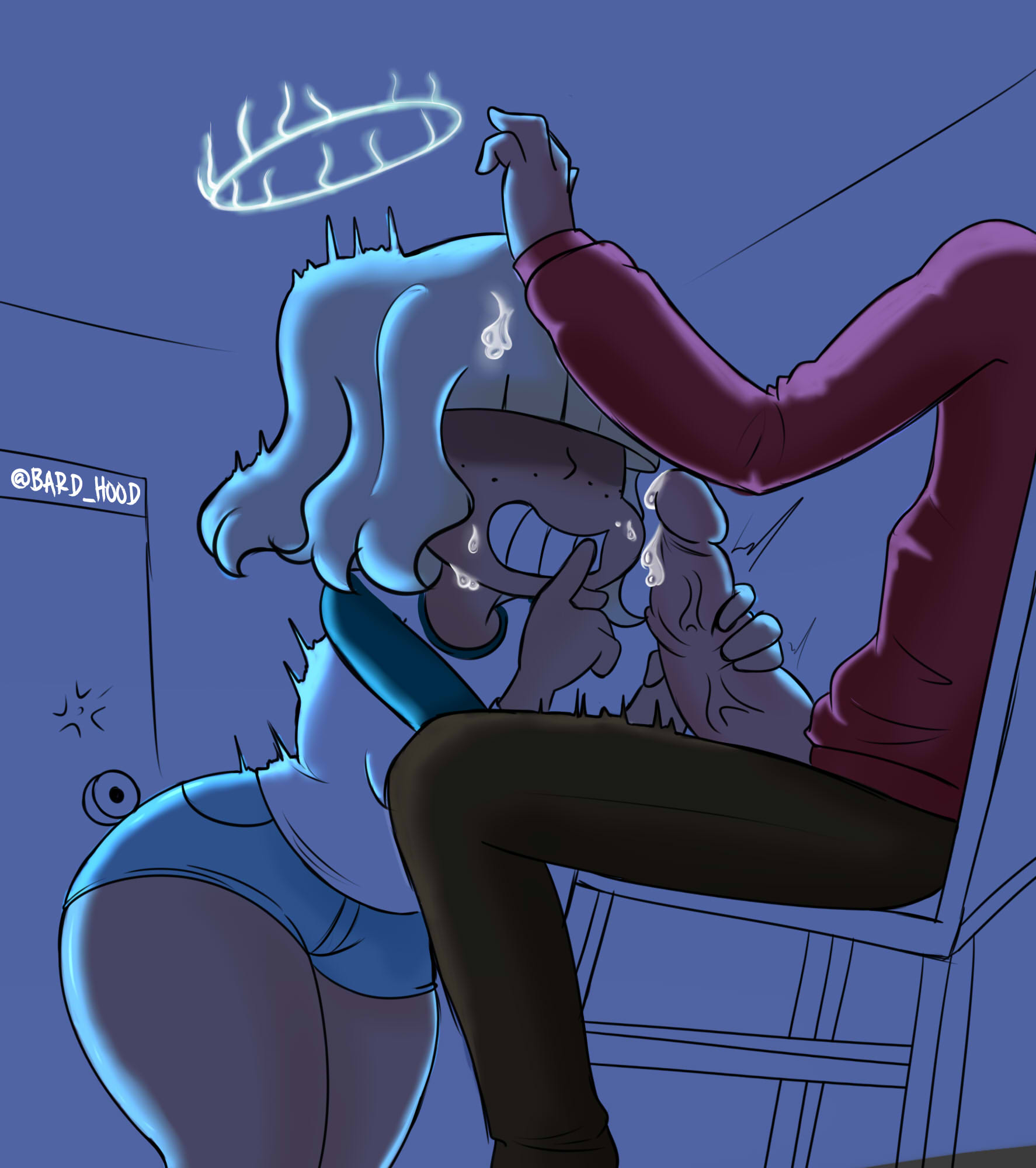 almost caught, bard hood, colored, cum, cum on face, disney, disney channel, disney xd, door, edit, female, gesture, halo, jackie lynn thomas, latino, latino male white female, male, marco diaz, partial male, penis, penis grab, rogueartlove, shushing, sitting, star vs the forces of evil, stealth handjob, stealth sex, straight hair, tan-skinned female, white female