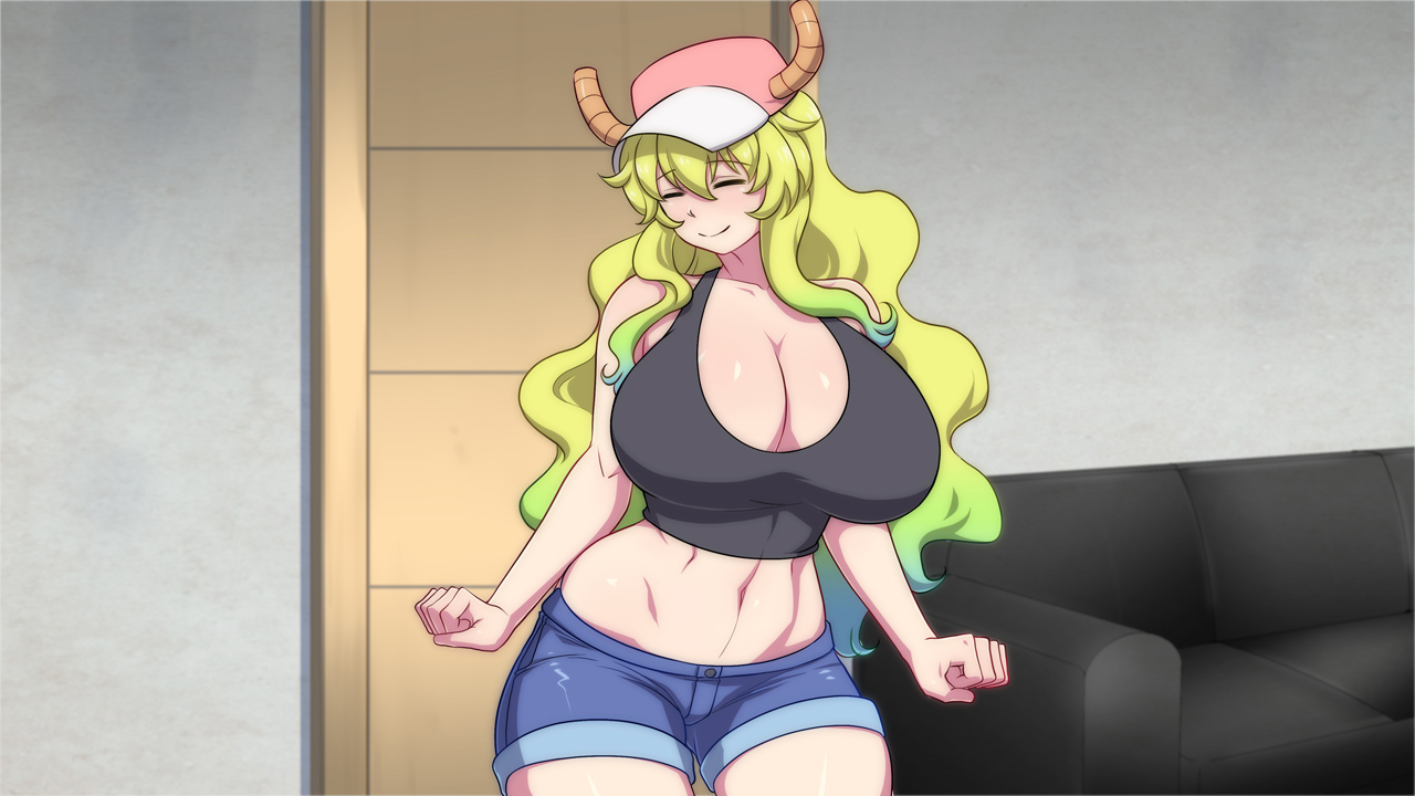 big breasts, blonde hair, bokuman, breasts, female, lucoa, miss kobayashi's dragon maid, quetzalcoatl (dragon maid), solo, tagme