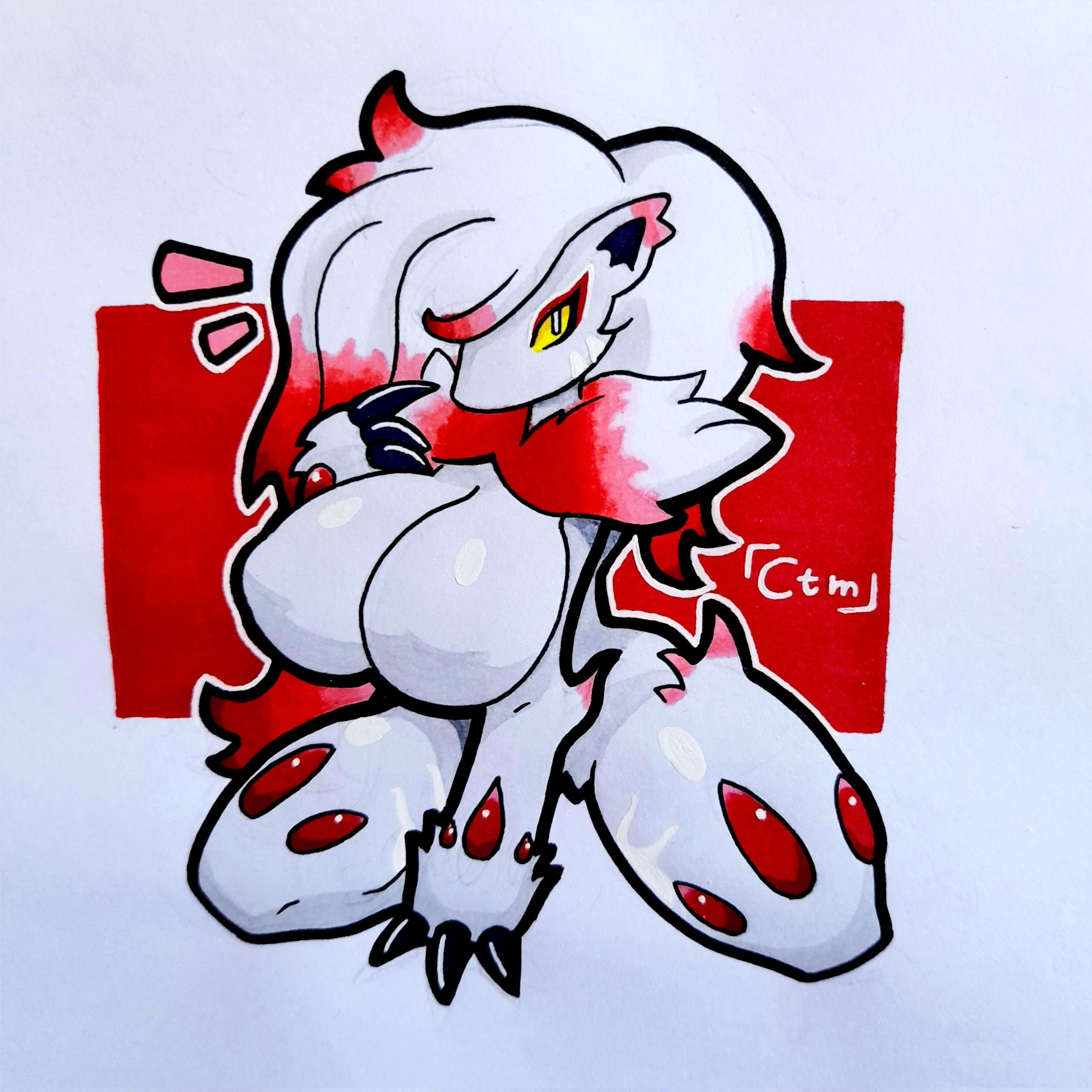 anthro, big breasts, breasts, female, furry, game freak, hisuian zoroark, huge breasts, mr.ctm, nintendo, pokemon, pokemon (species), pokemon legends: arceus, solo, solo female, thick thighs, wide hips, zoroark