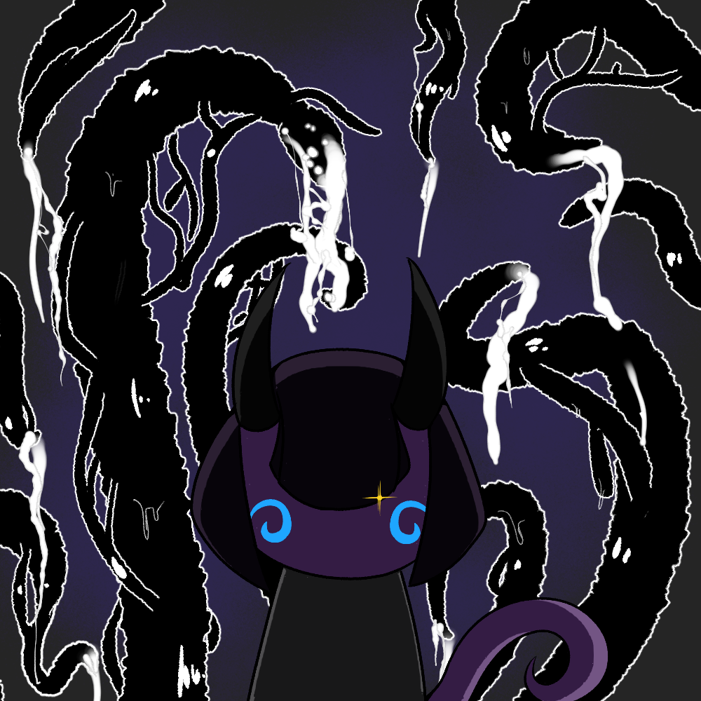 cumstring demon looking_at_viewer ominous purple_skin riley_moore riley_moore_(artist) tail tentacle tentacle