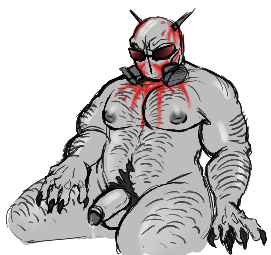 beeboafterdark blood body_hair claws madness_combat muscular_male nipples penis precum pubic_hair torture_(madness_combat)