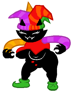 breasts catgirl claws clown_girl homestuck imp_(homestuck) sprite sprite_art transparent_background