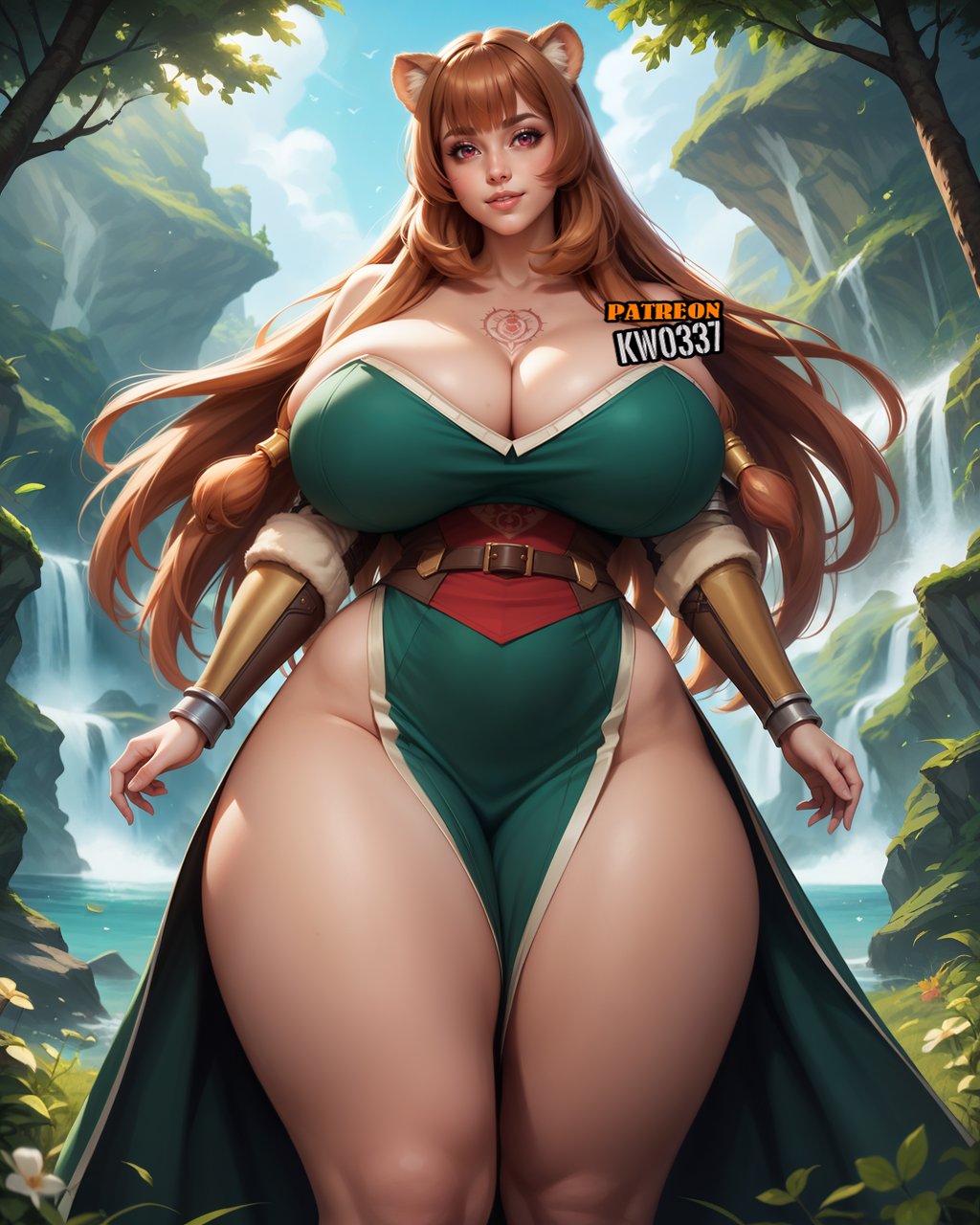 1girls, ai generated, animal ears, big breasts, breasts, female, female only, kw0337, raphtalia, solo, solo female, tagme, tate no yuusha no nariagari, the rising of the shield hero, white female