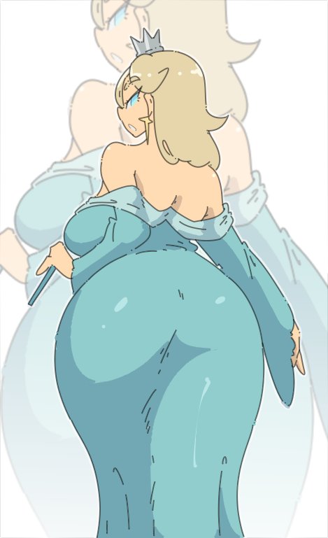 1girls ass ass_focus bangs bangs_over_one_eye big_breasts bimbo blonde_female blonde_hair blue_dress blue_eyes breasts cleavage crown curvaceous curvy curvy_female curvy_figure dress earrings eyebrows eyebrows_visible_through_hair female female_only hair_over_one_eye hair_over_shoulder hand_on_hip holding_object in_shade large_ass large_breasts leedraw11 light_blue_dress long_sleeves low_res low_resolution magic_wand mario_(series) medium_hair off_shoulder off_shoulder_dress open_mouth outline princess princess_rosalina shaded shaded_face shoulder_length_hair solo standing star_earrings star_ornament star_wand super_mario_galaxy teeth tiara tight_clothing tight_dress wand white_background white_outline wide_hips zoom_layer