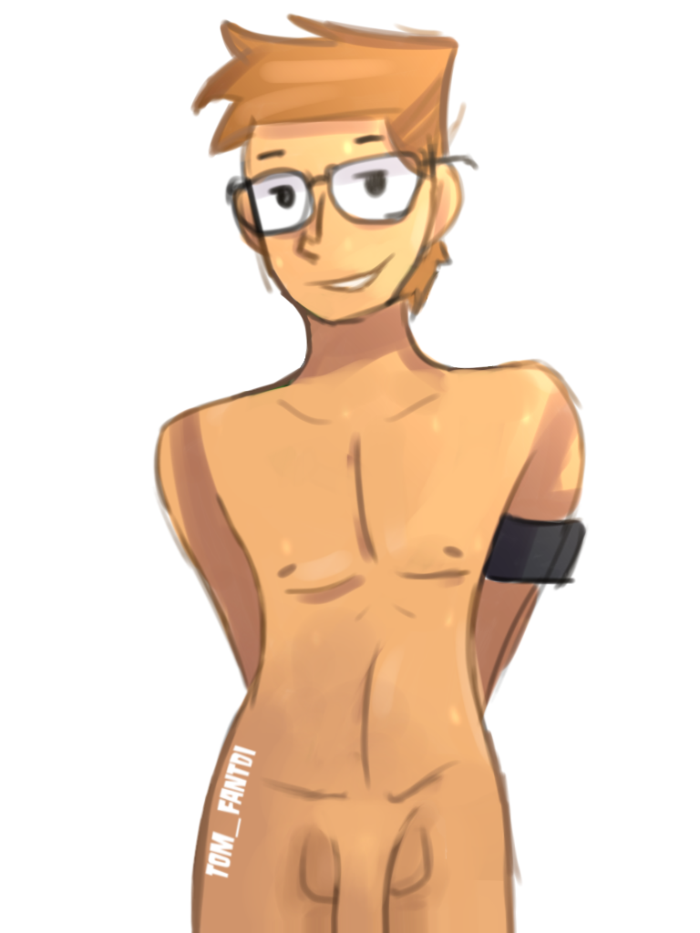 glasses hands_behind_back male male_only naked penis tom_(tdi) total_drama_island