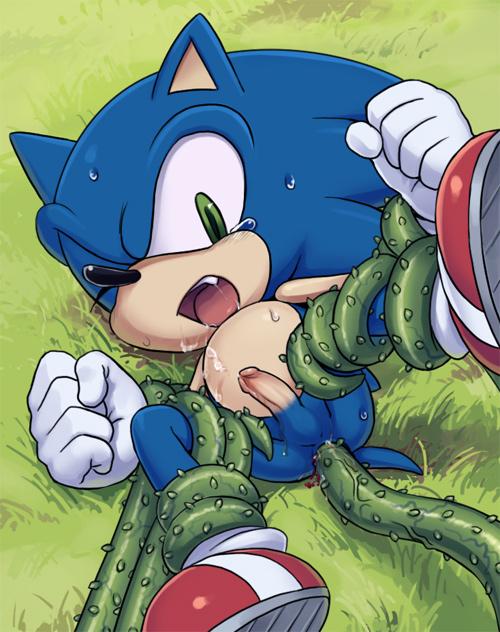 anthro exposed_torso footwear fur handwear hedgehog humanoid insertion karlo lying male male_only mammal nude on_back rodent shoes sonic_(series) sonic_the_hedgehog tagme tentacle_on_male wink