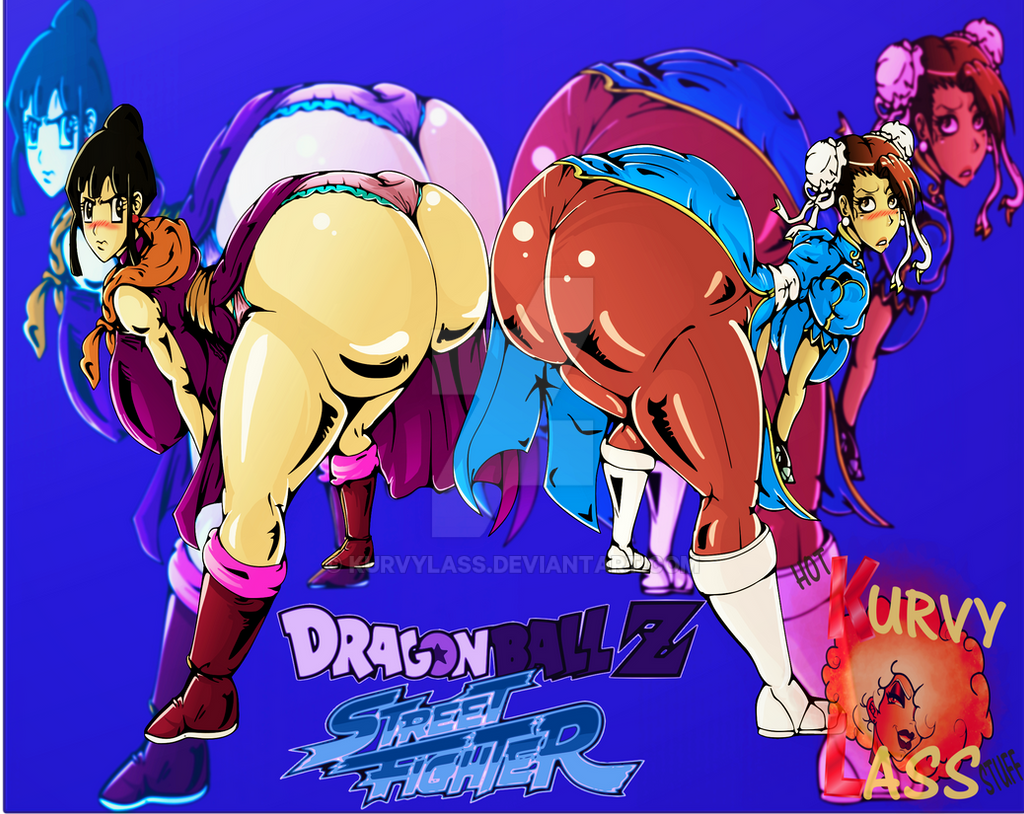 2girls ass big_ass big_breasts blush breasts chichi chun-li crossover dragon_ball dragon_ball_z female female_only huge_ass kurvylass large_ass large_breasts looking_at_viewer looking_back massive_ass milf multiple_girls street_fighter twerking