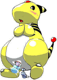 2008 ampharos anal_beads black_eyes blush chibi chimsuke furry nintendo open_mouth pokemon pokemon_(species) pokemon_gsc sex_toy tail vaginal_insertion white_background yellow_skin