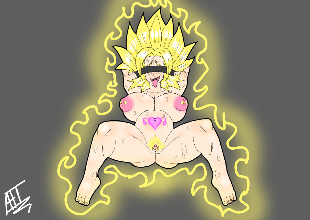 afreetime big_ass big_breasts blindfolded caulifla clitoris_piercing dragon_ball dragon_ball_super dragon_ball_z hairy_pussy lace large_breasts nipple_piercing pregnant pubic_hair puffy_nipples saiyan sketch super_saiyan tattoo tongue_out yellow_hair