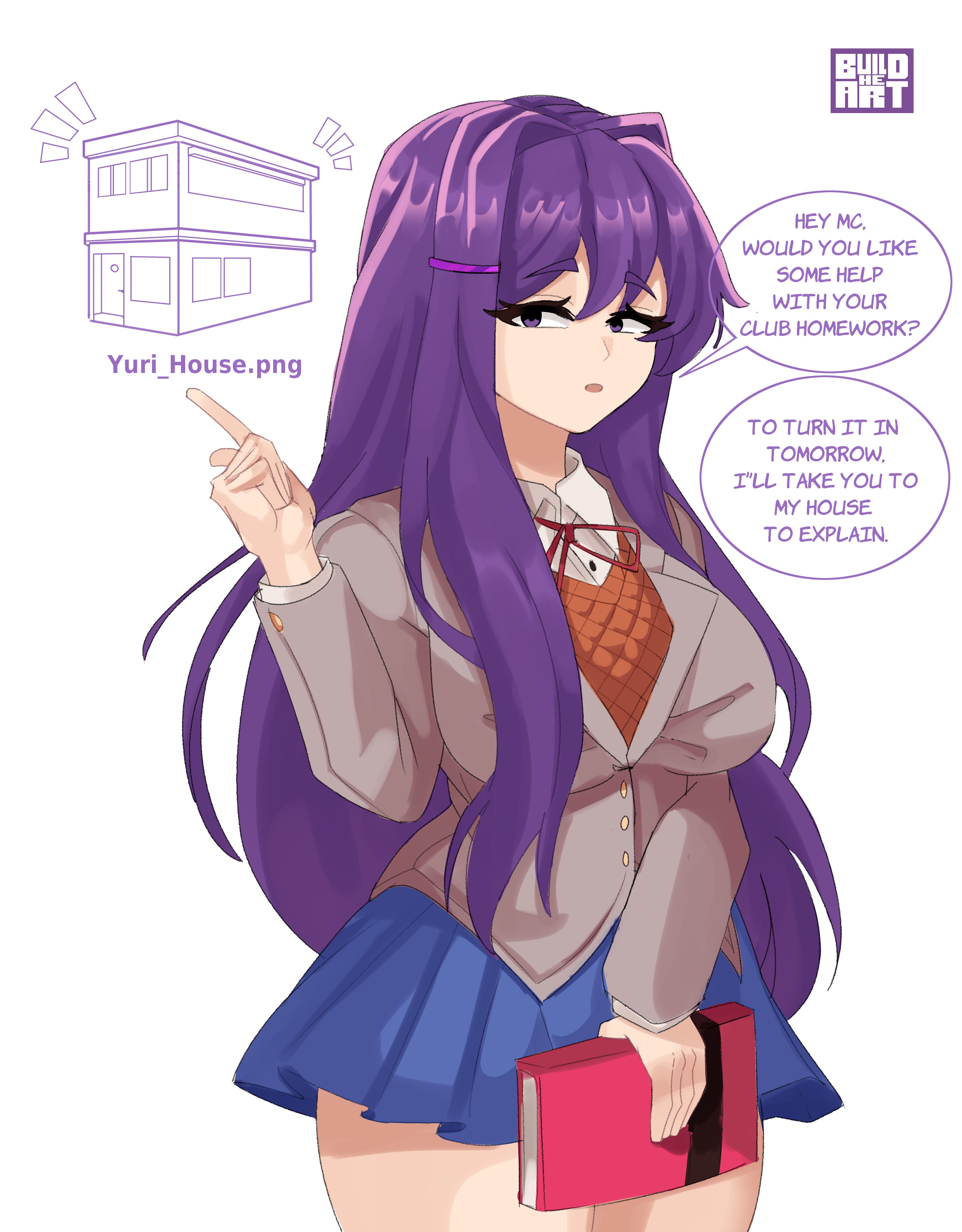before sex, buildheart, clothed, clothed female, doki doki literature club, imminent sex, text, yuri (doki doki literature club)