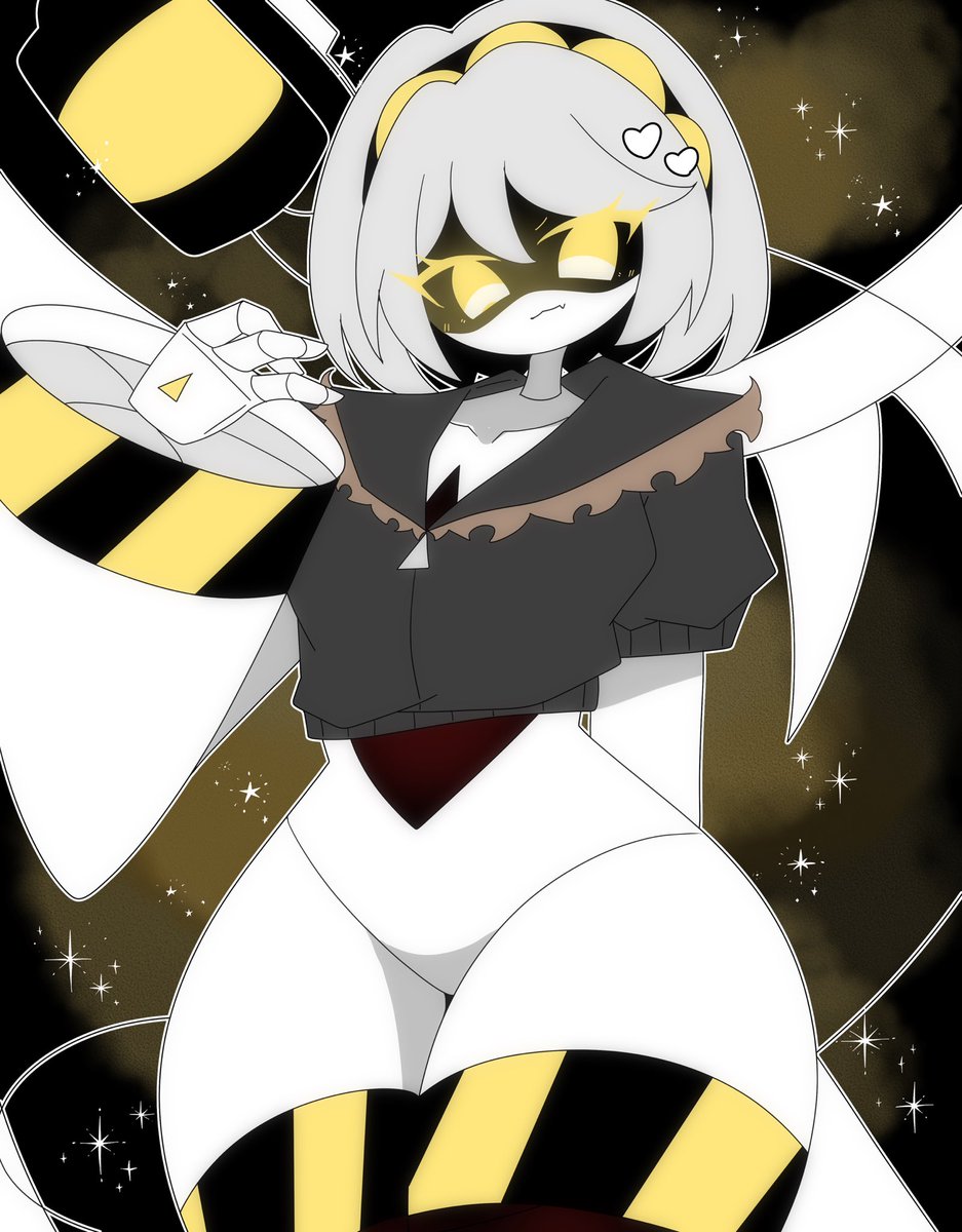 female, female only, looking at viewer, murder drones, robot, tail, thick thighs, thighs, v (murder drones), white hair, yellow eyes