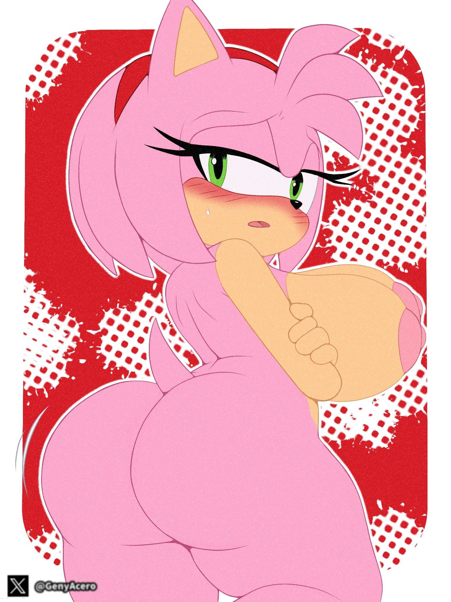 1girls, 2026, 2d, 2d (artwork), 2d artwork, amy rose, anthro, areola, areolae, ass, ass focus, big ass, big breasts, blush, blushing, blushing female, blushing profusely, breasts, completely nude, completely nude female, digital art, digital drawing (artwork), digital media (artwork), eulipotyphlan, female, female only, furry, furry female, genyacero, green eyes, hedgehog, looking at viewer, looking back, mobian, mobian (species), naked, naked female, nipples, nude, nude female, pink fur, sega, solo, solo female, sonic (series), sonic the hedgehog (series), tagme, thicc, thick, thick thighs, two-tone fur