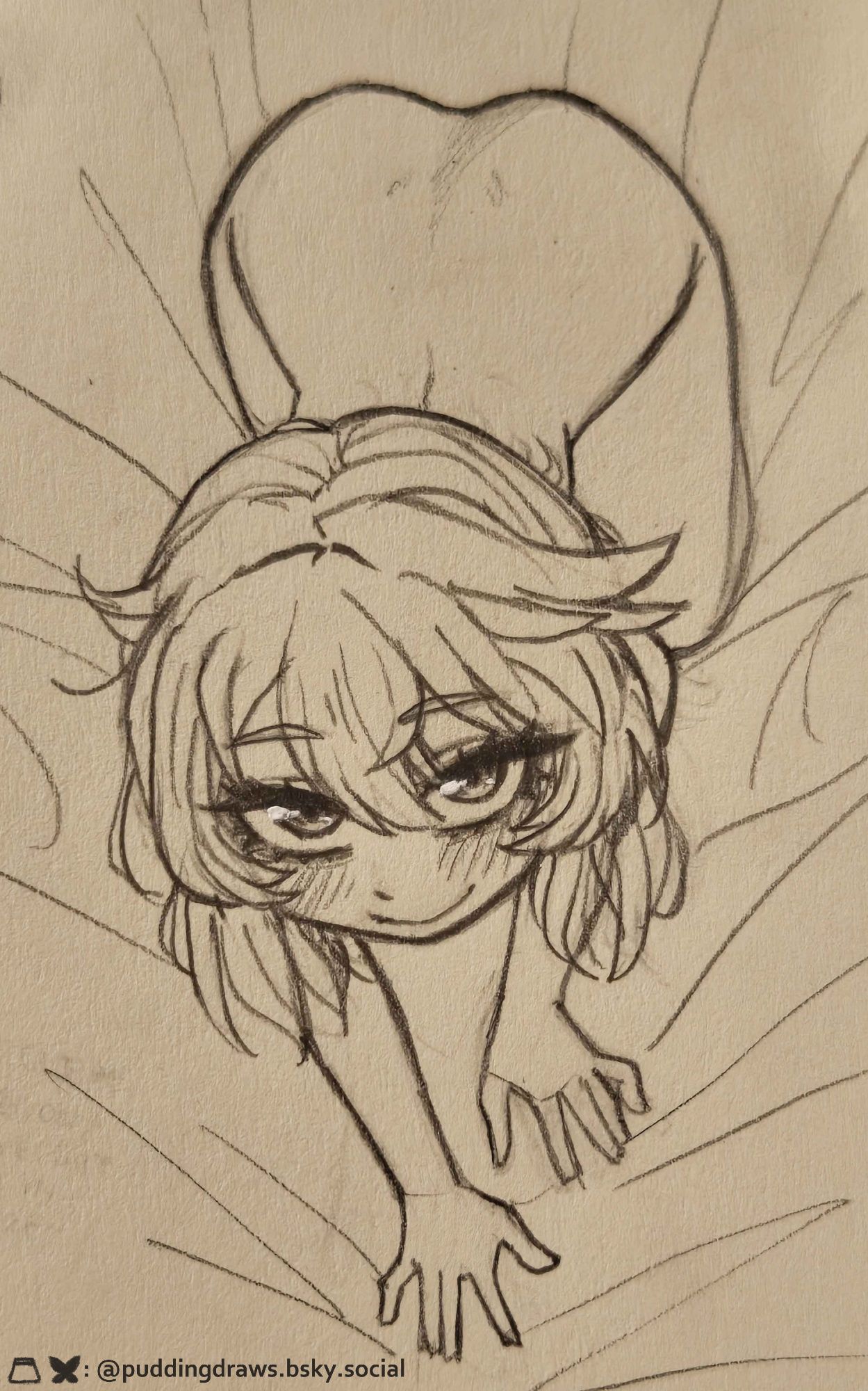 1girls, ass, bridget, bridget (guilty gear), crawling, female, guilty gear, nude, puddingdraws, tagme