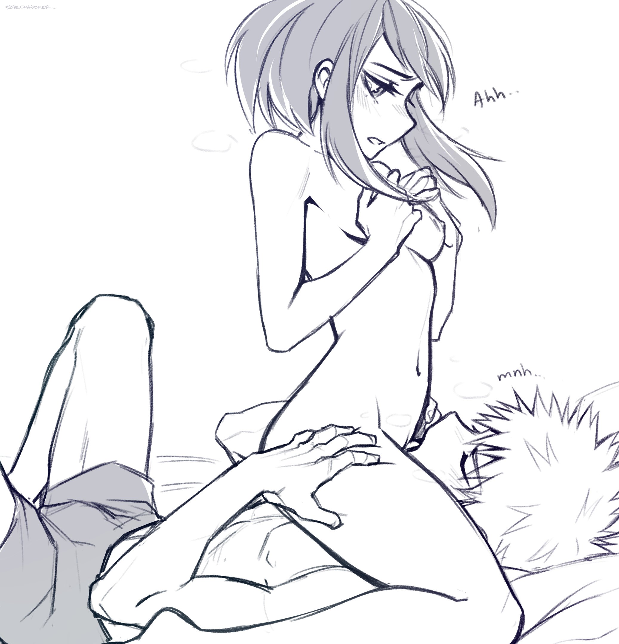 boxers, breasts, erection, facesitting, female, katsuki bakugou, licking pussy, my hero academia, ochako uraraka, pussy, spiky hair